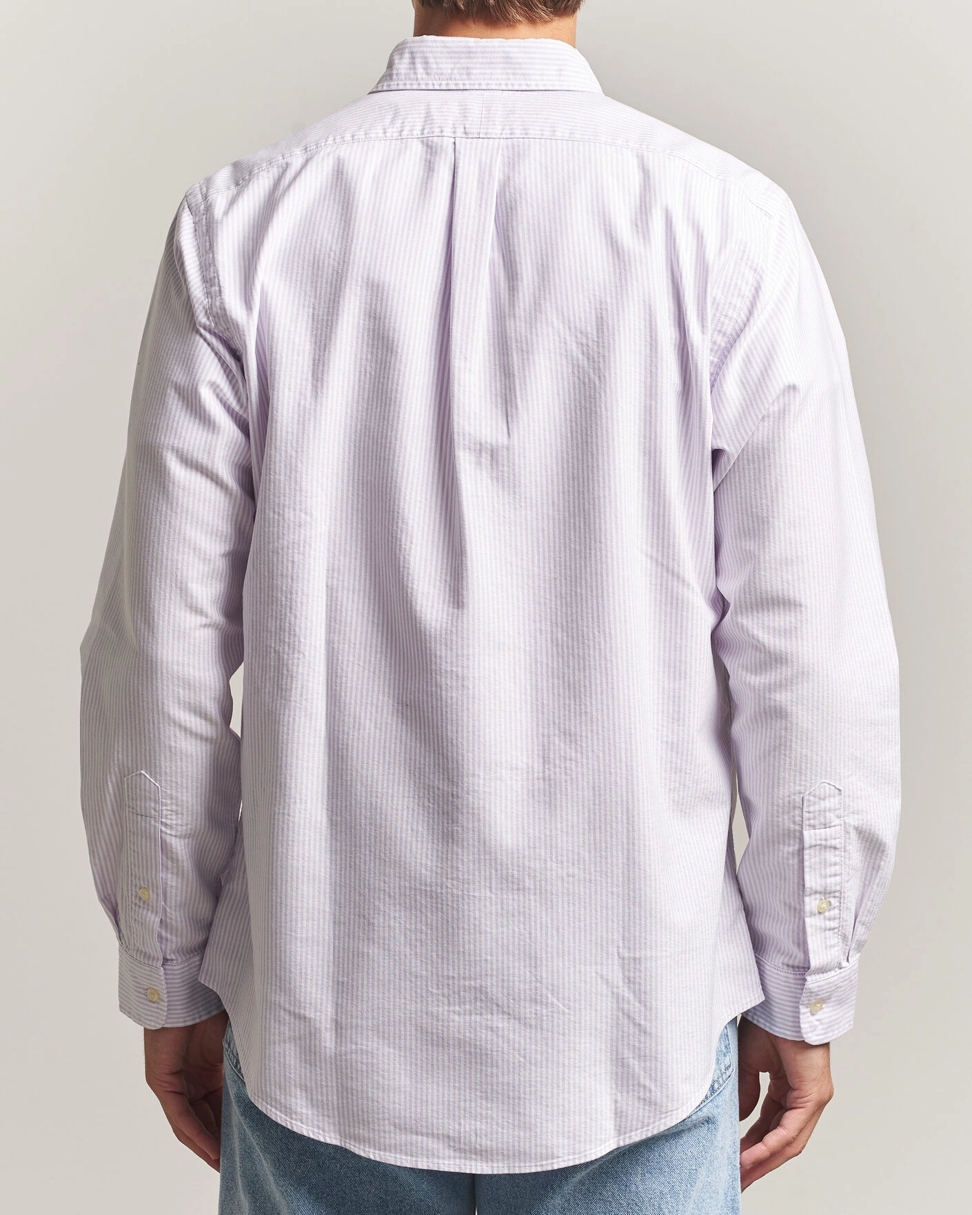 Herr | Skjortor | Polo Ralph Lauren | Custom Fit Striped Oxford Shirt Lilac/White