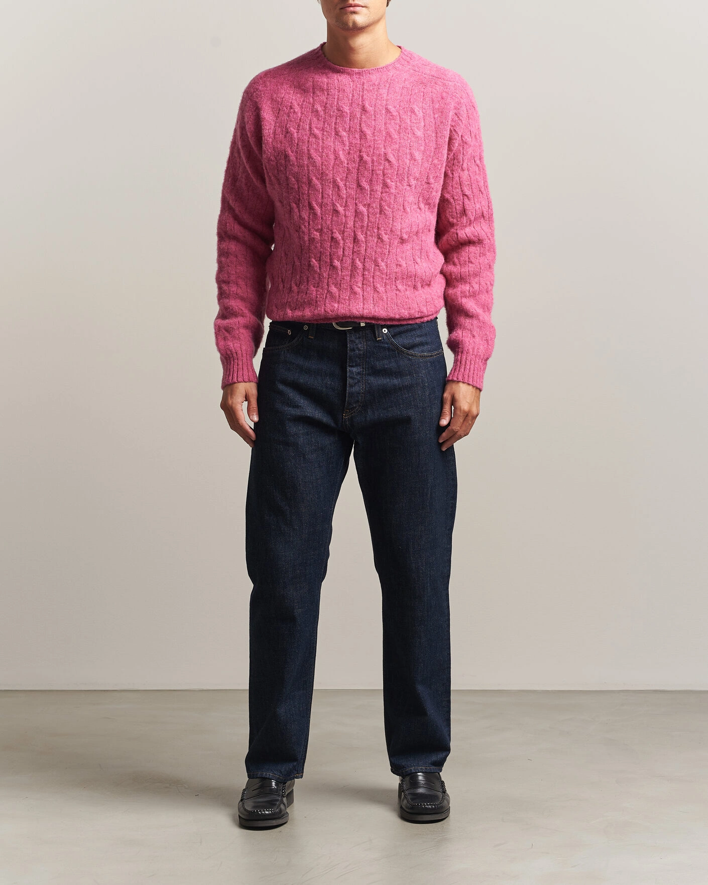 Herr | Tröjor | Polo Ralph Lauren | Shaggy Cable Merino Pullover Thulian Pink Heather