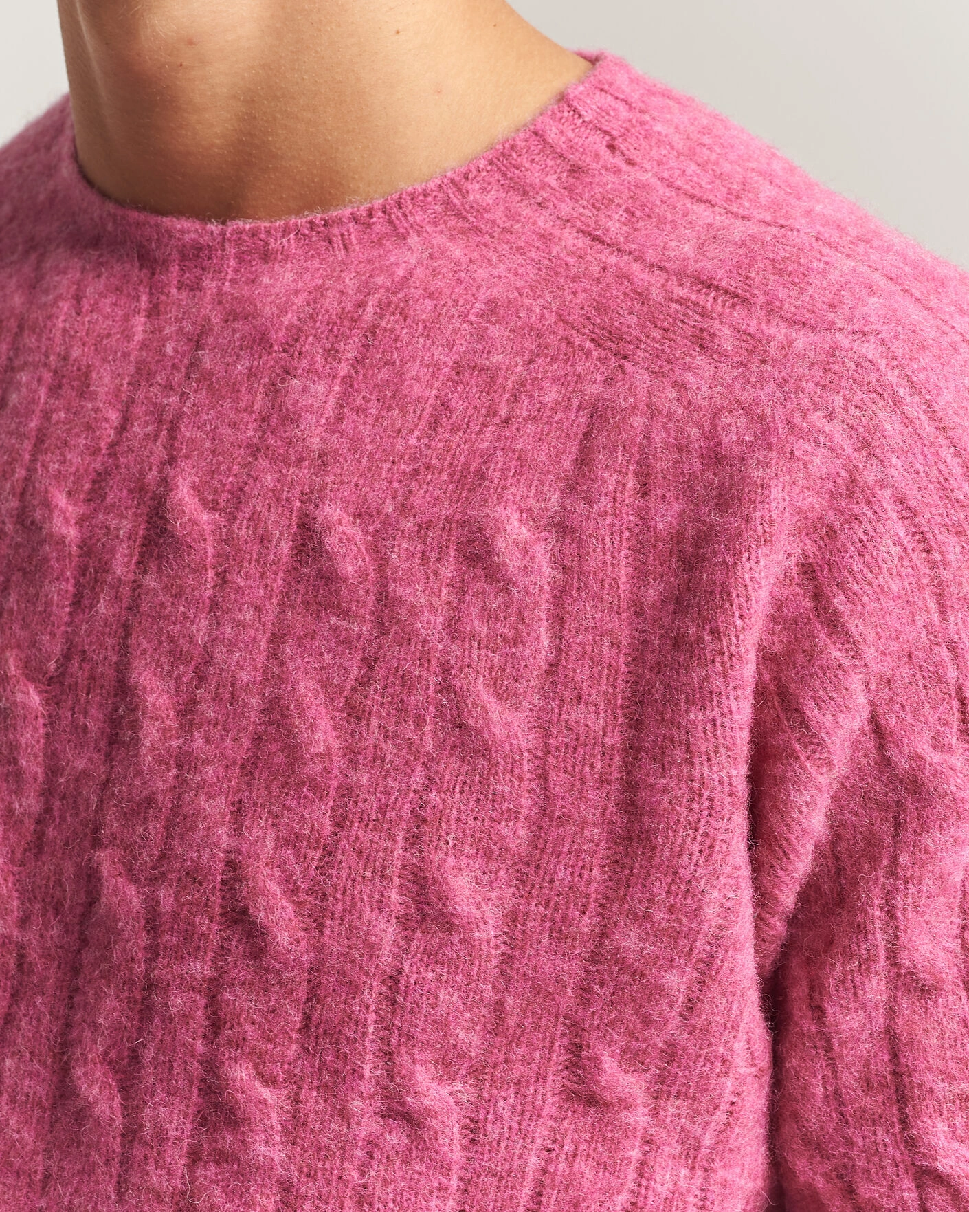 Herr | Tröjor | Polo Ralph Lauren | Shaggy Cable Merino Pullover Thulian Pink Heather