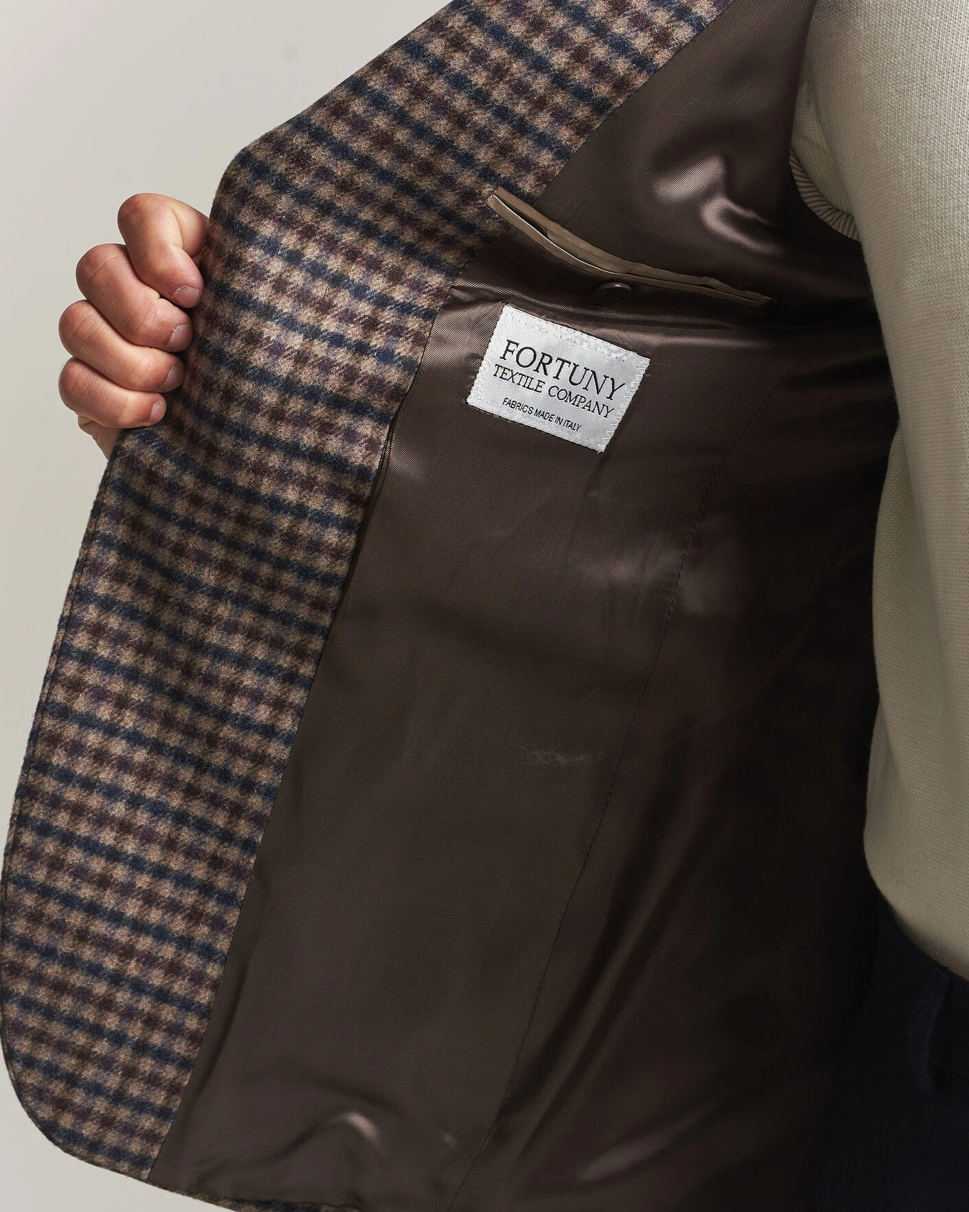 Herr | Kavajer | Morris | Soft Check Blazer Brown