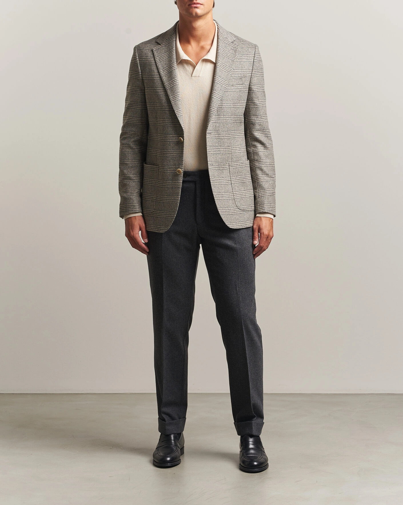 Herr | Kavajer | Morris | Soft Glencheck Blazer Brown