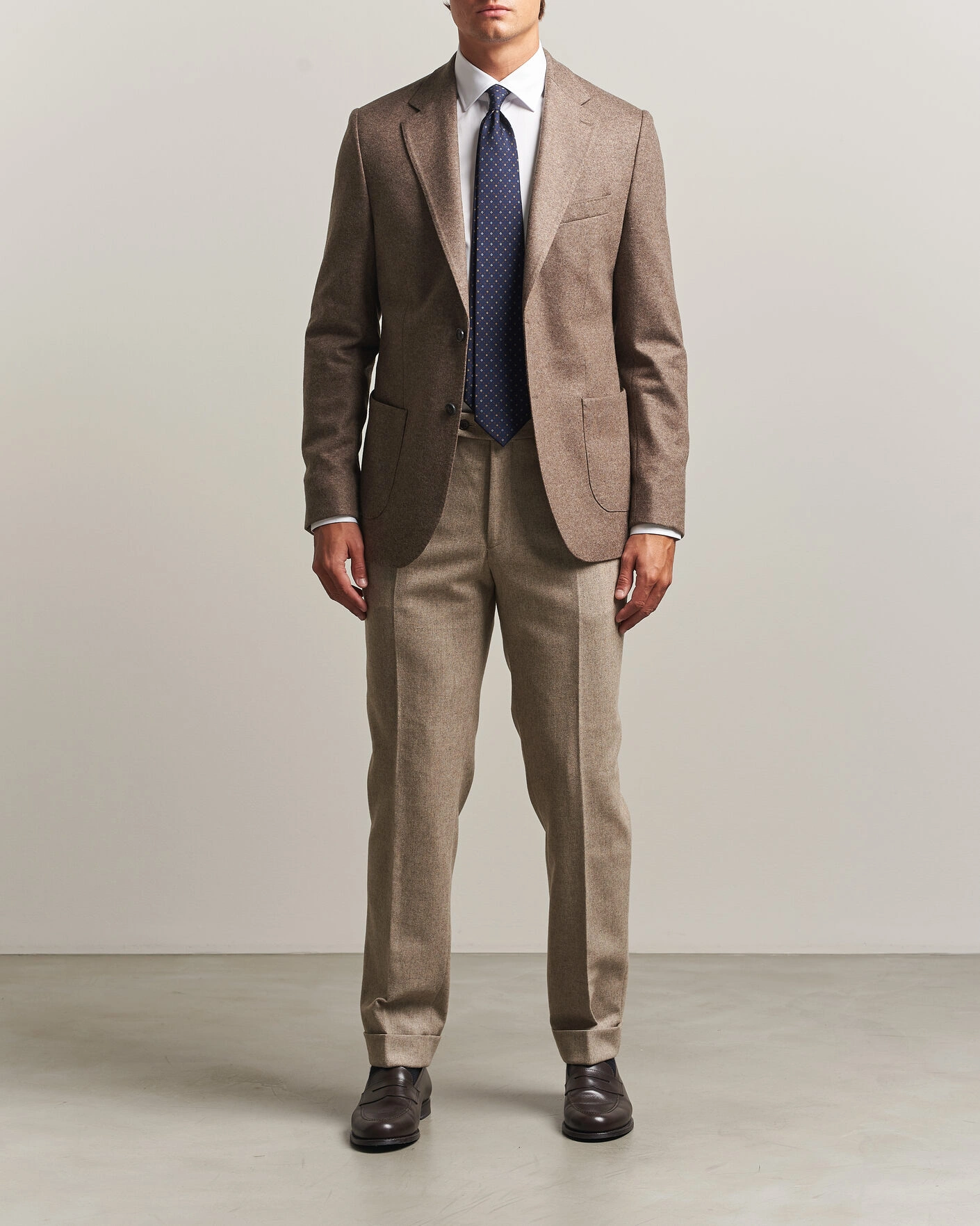 Herr | Kavajer | Morris | Wool Jersey Blazer Brown