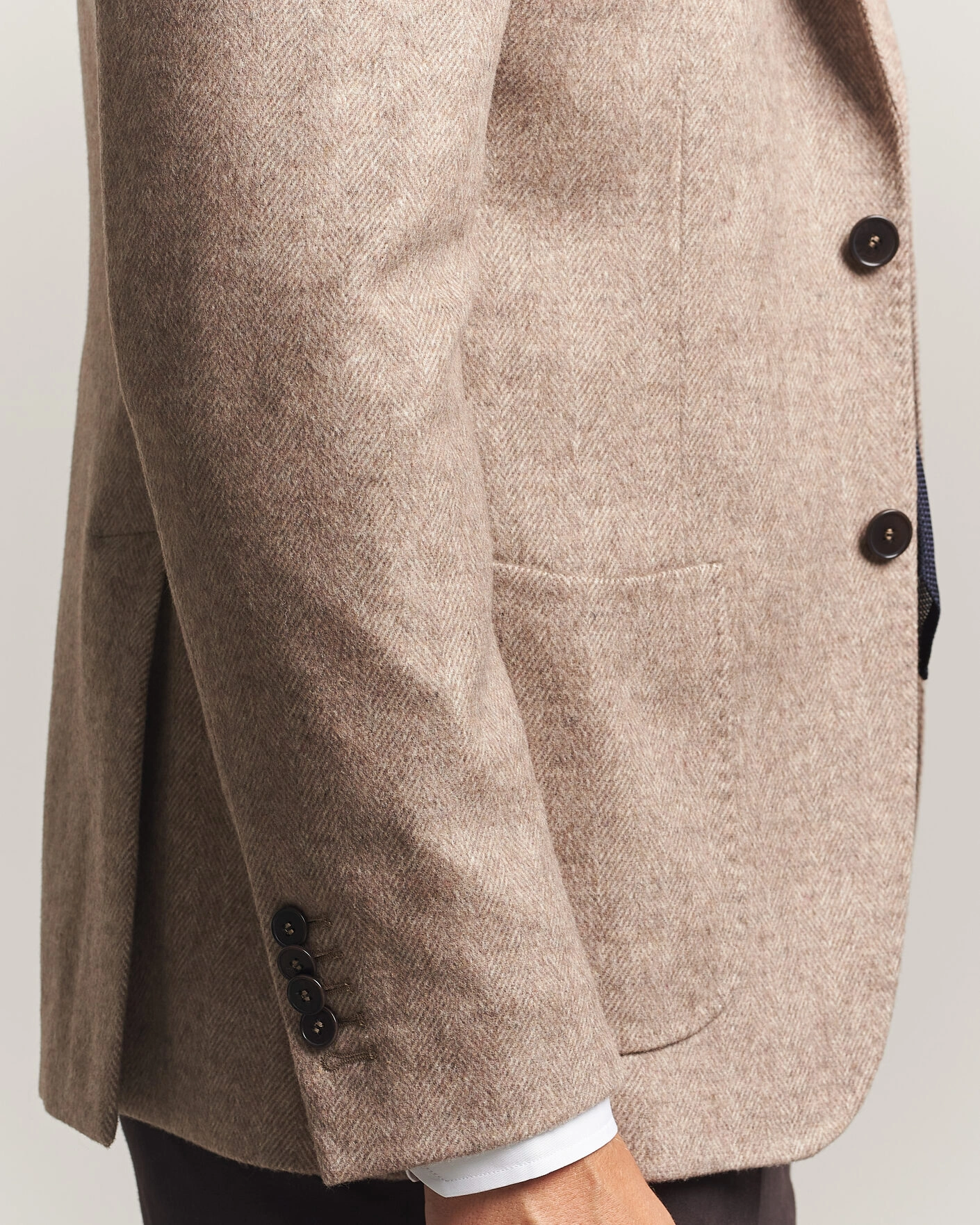 Herr | Kavajer | Morris | Soft Herringbone Blazer Khaki