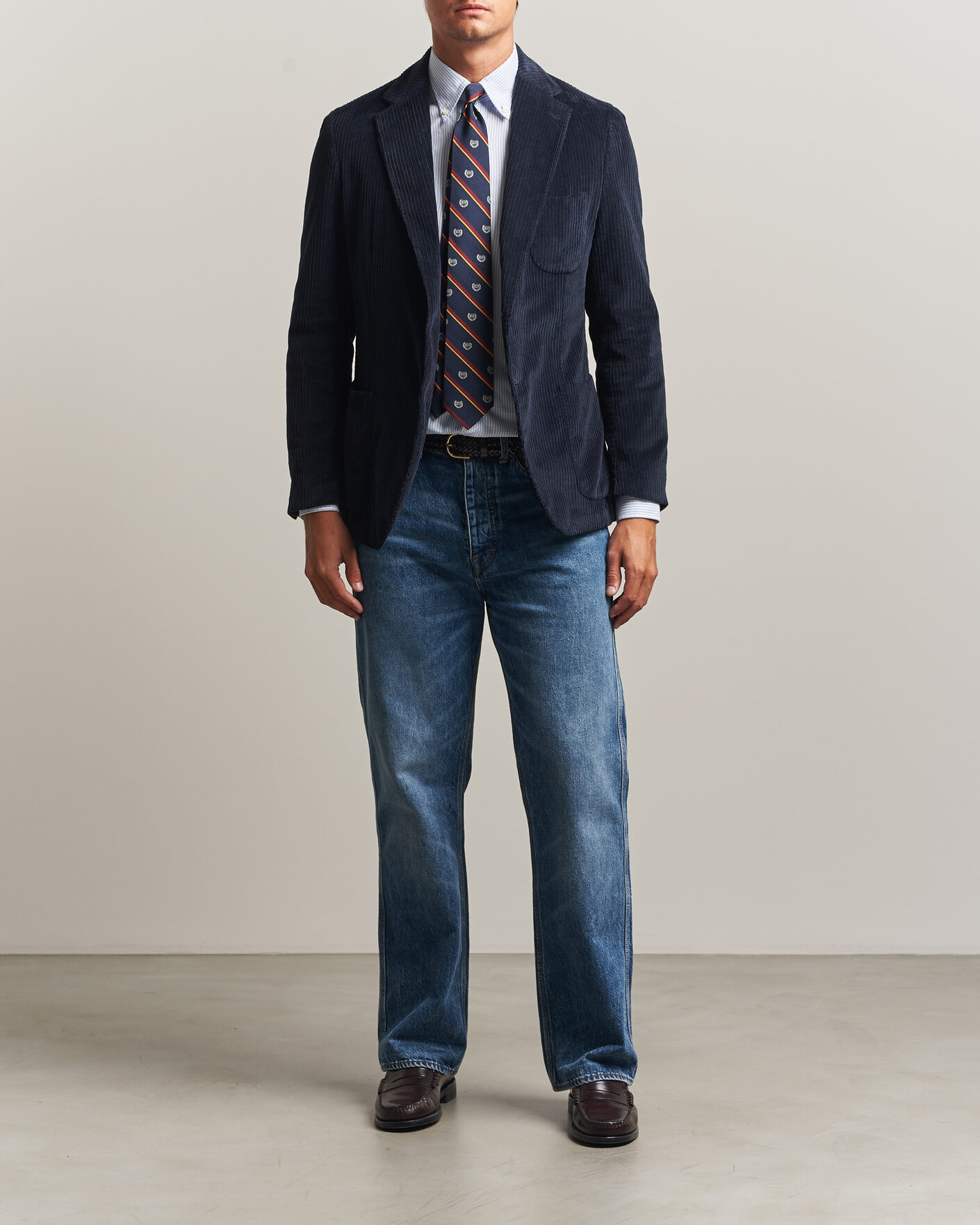 Herr | Kavajer | Morris | Washed Cord Blazer Navy