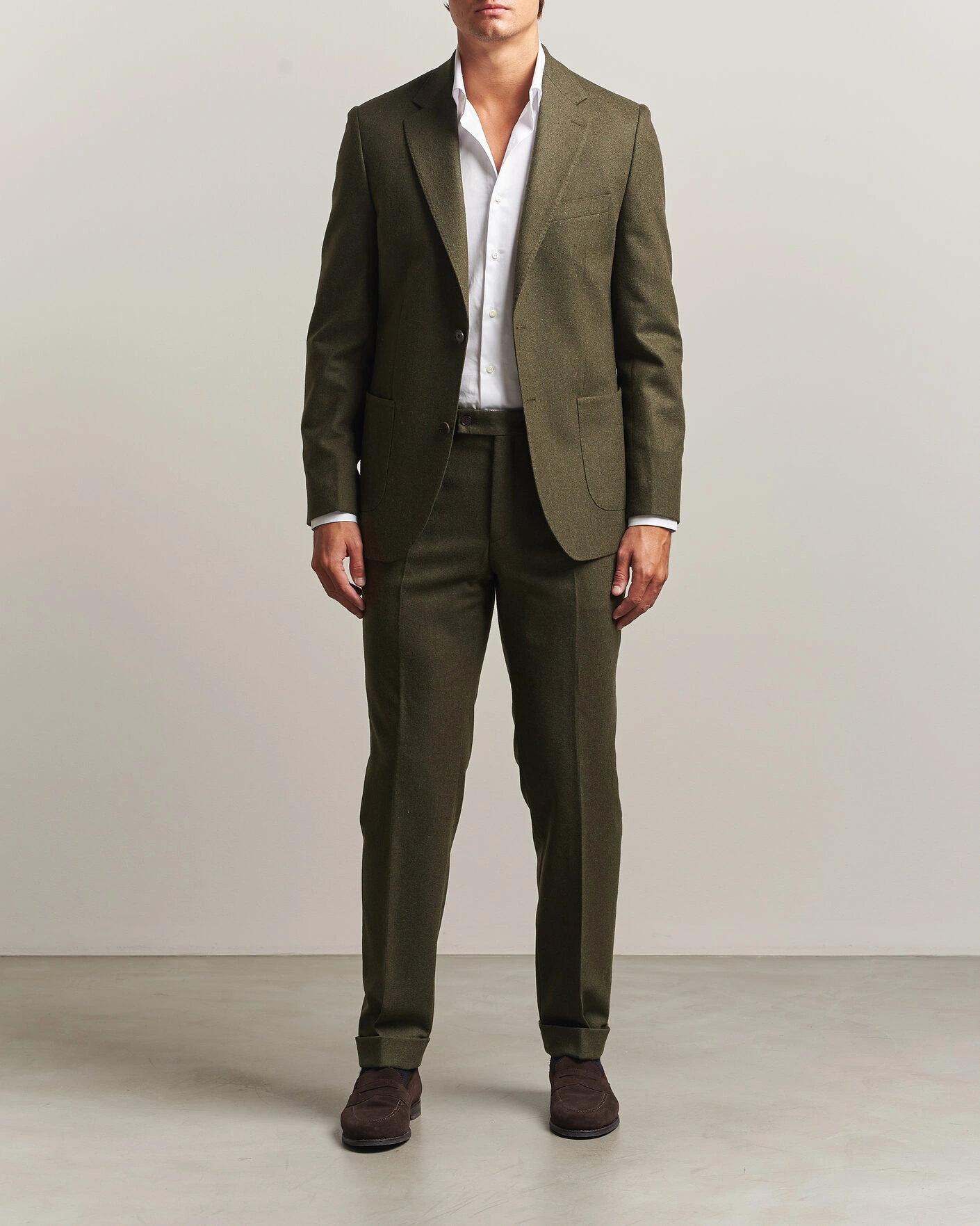 Herr | Kavajer | Morris | Flannel Suit Blazer Green