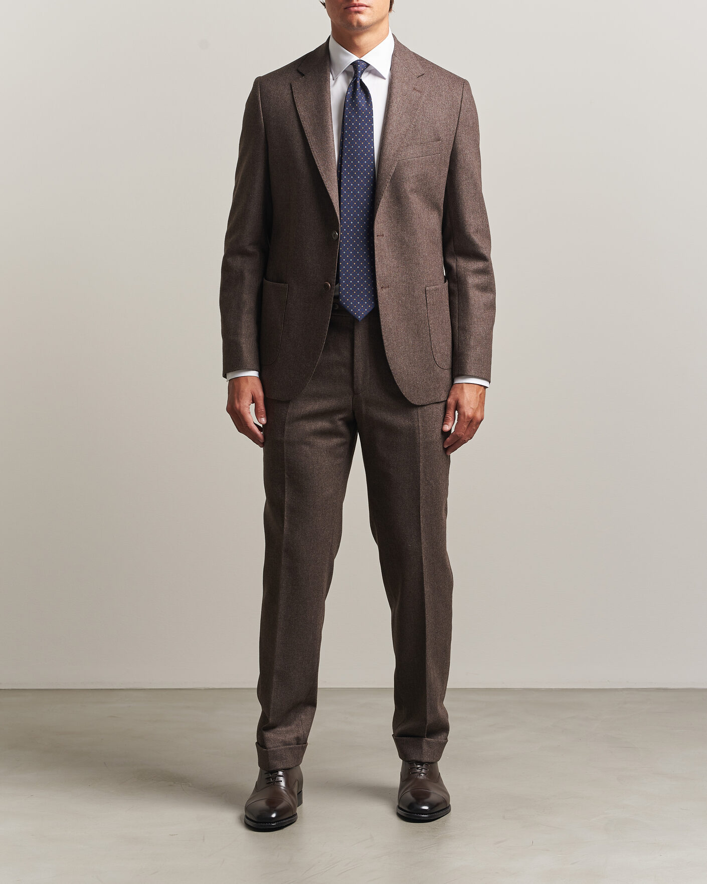 Herr | Kavajer | Morris | Flannel Suit Blazer Brown