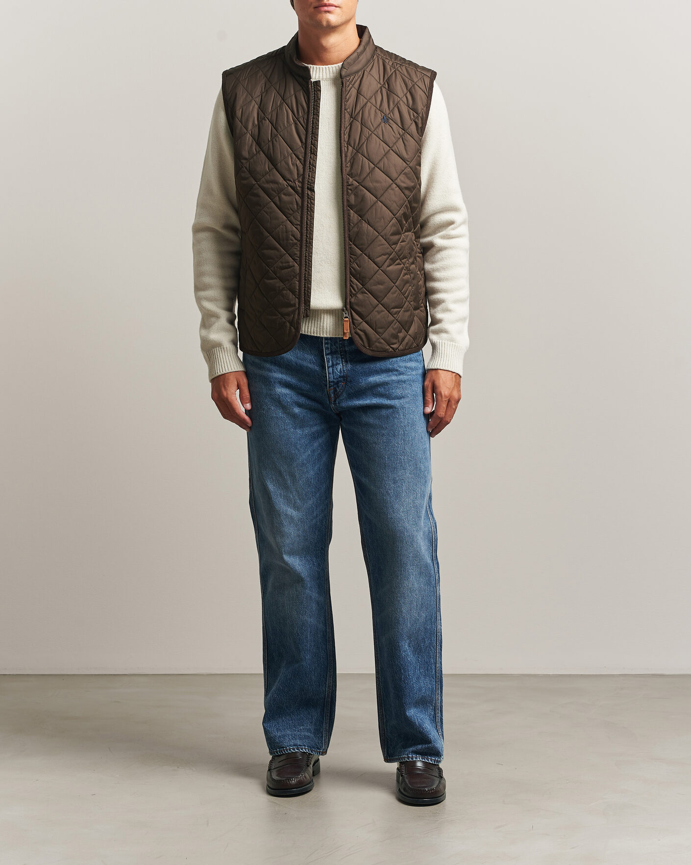 Herr | Västar | Morris | Teddy Quilted Vest Brown