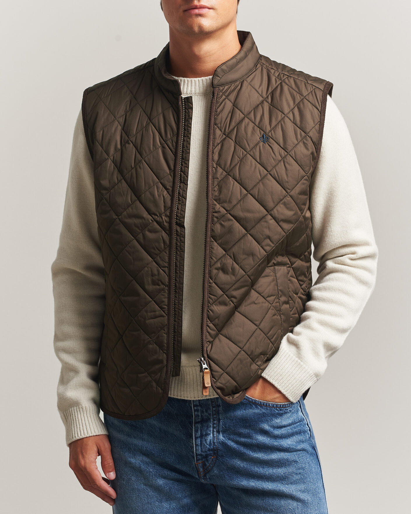 Herr | Västar | Morris | Teddy Quilted Vest Brown