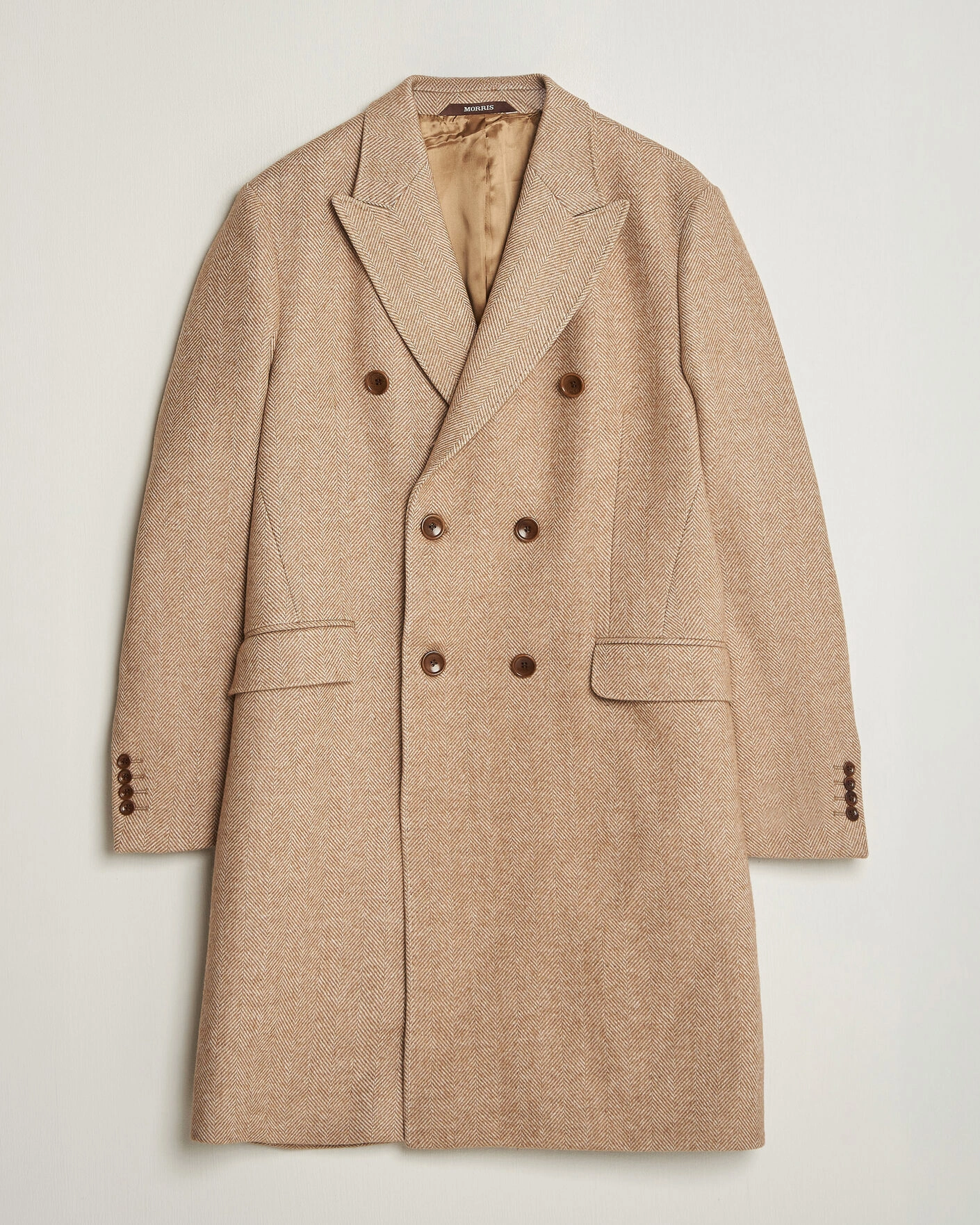 Herr | Jackor | Morris | Herringbone DB Coat Camel