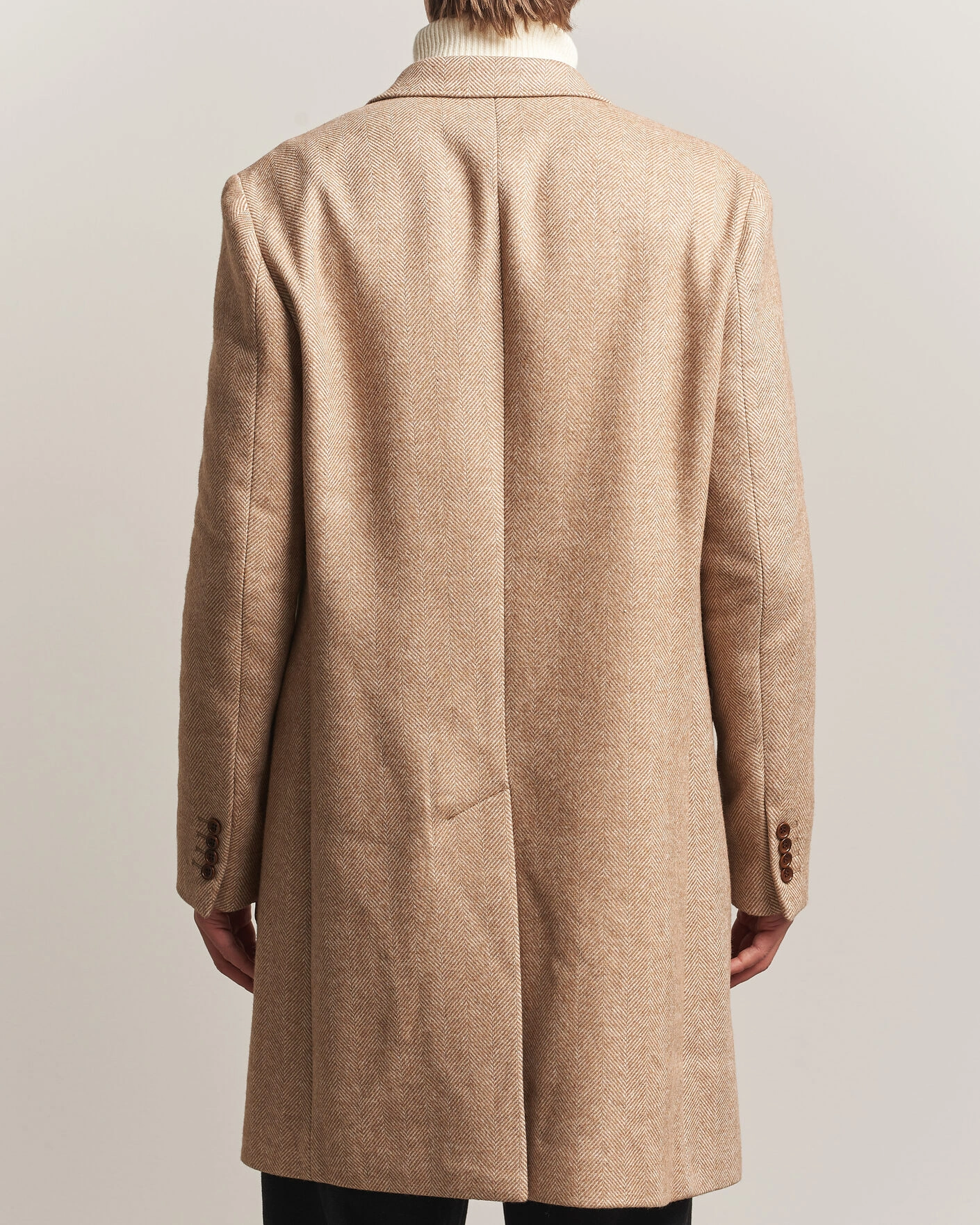 Herr | Jackor | Morris | Herringbone DB Coat Camel