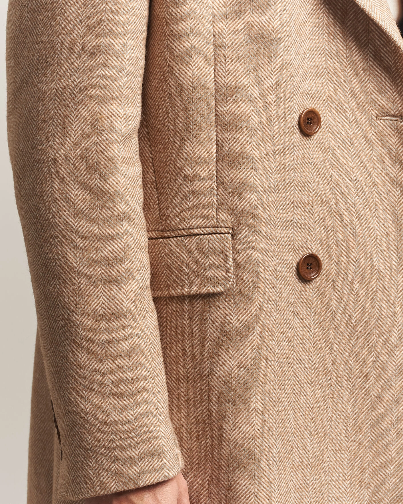 Herr | Jackor | Morris | Herringbone DB Coat Camel