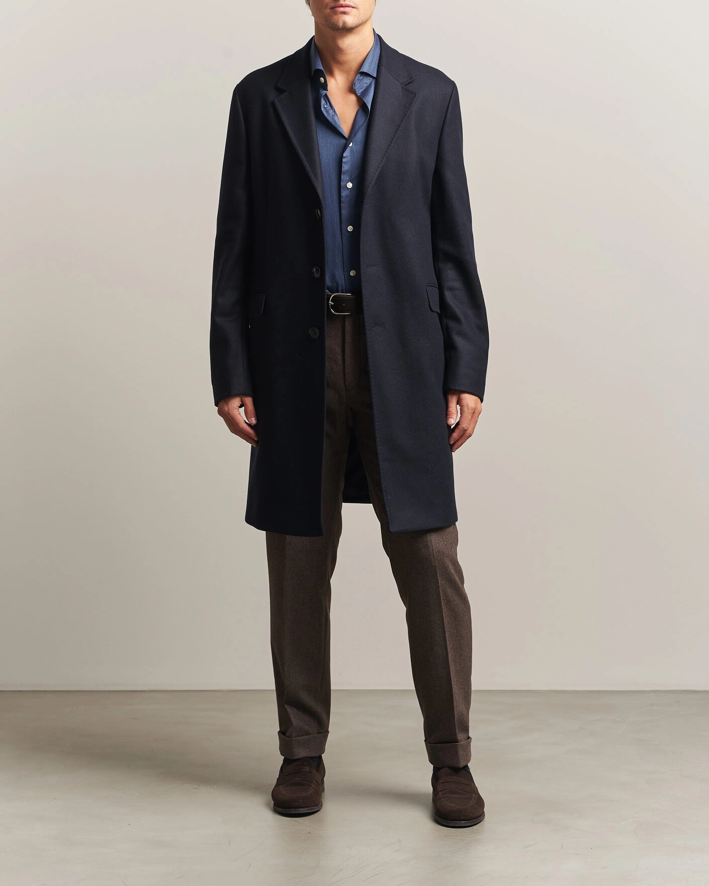 Herr | Jackor | Morris | Ben Wool Coat Navy