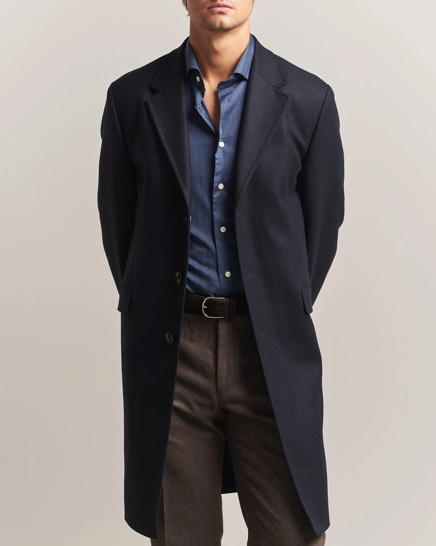 Herr | Jackor | Morris | Ben Wool Coat Navy