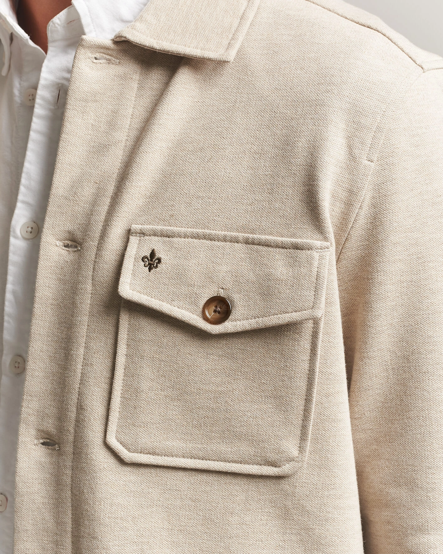 Herr | Skjortor | Morris | Andrew Jersey Overshirt Khaki