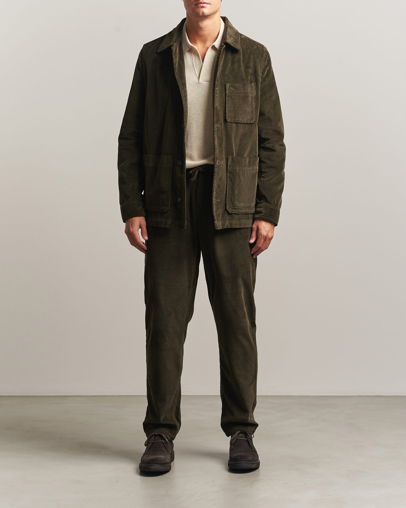 Herr | Skjortor | Morris | Fenix Cord Shirt Jacket Olive