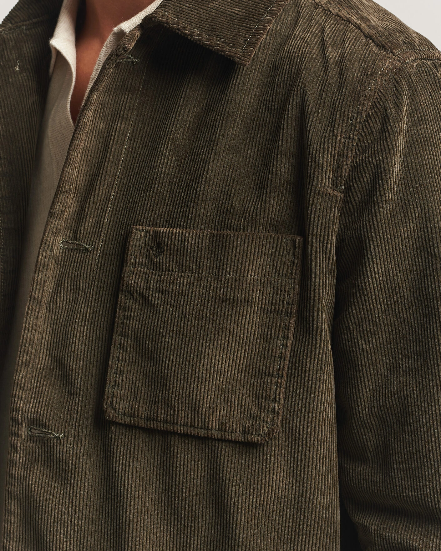 Herr | Skjortor | Morris | Fenix Cord Shirt Jacket Olive