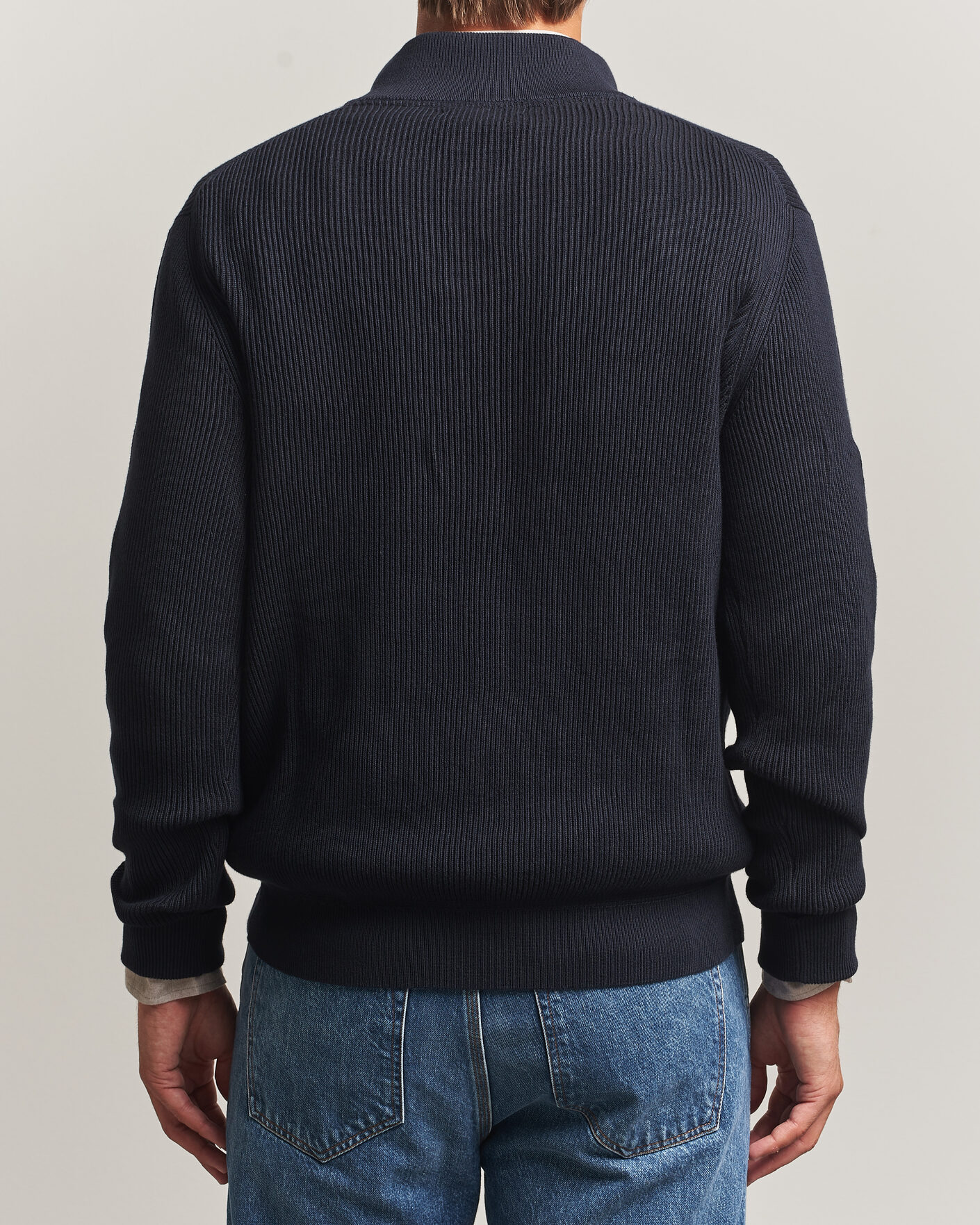Herr | Tröjor | Morris | Niall Half Button Sweater Old Blue