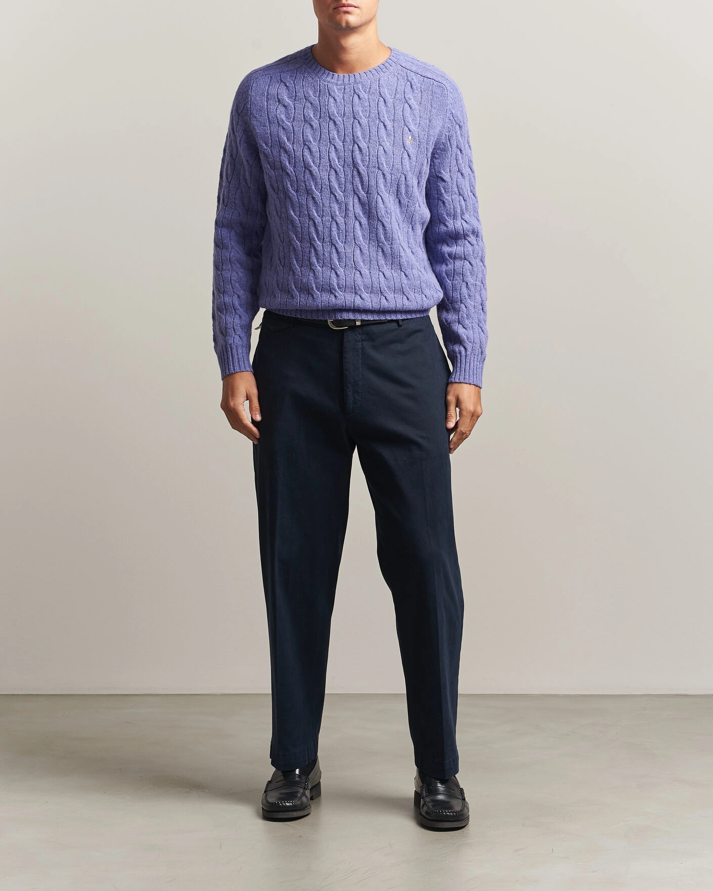 Herr | Tröjor | Morris | Archard Cable Sweater Purple