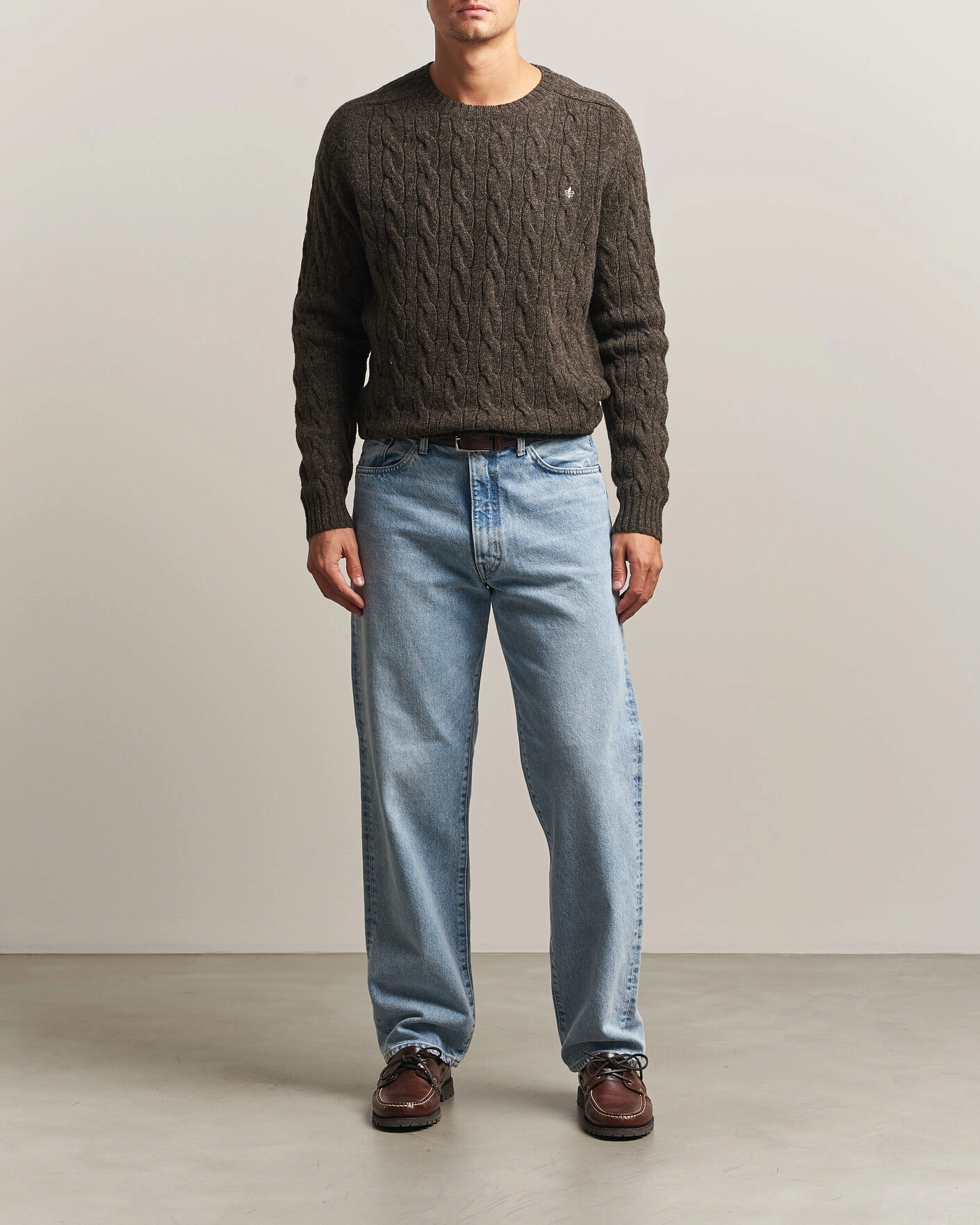 Herr | Tröjor | Morris | Archard Cable Sweater Brown