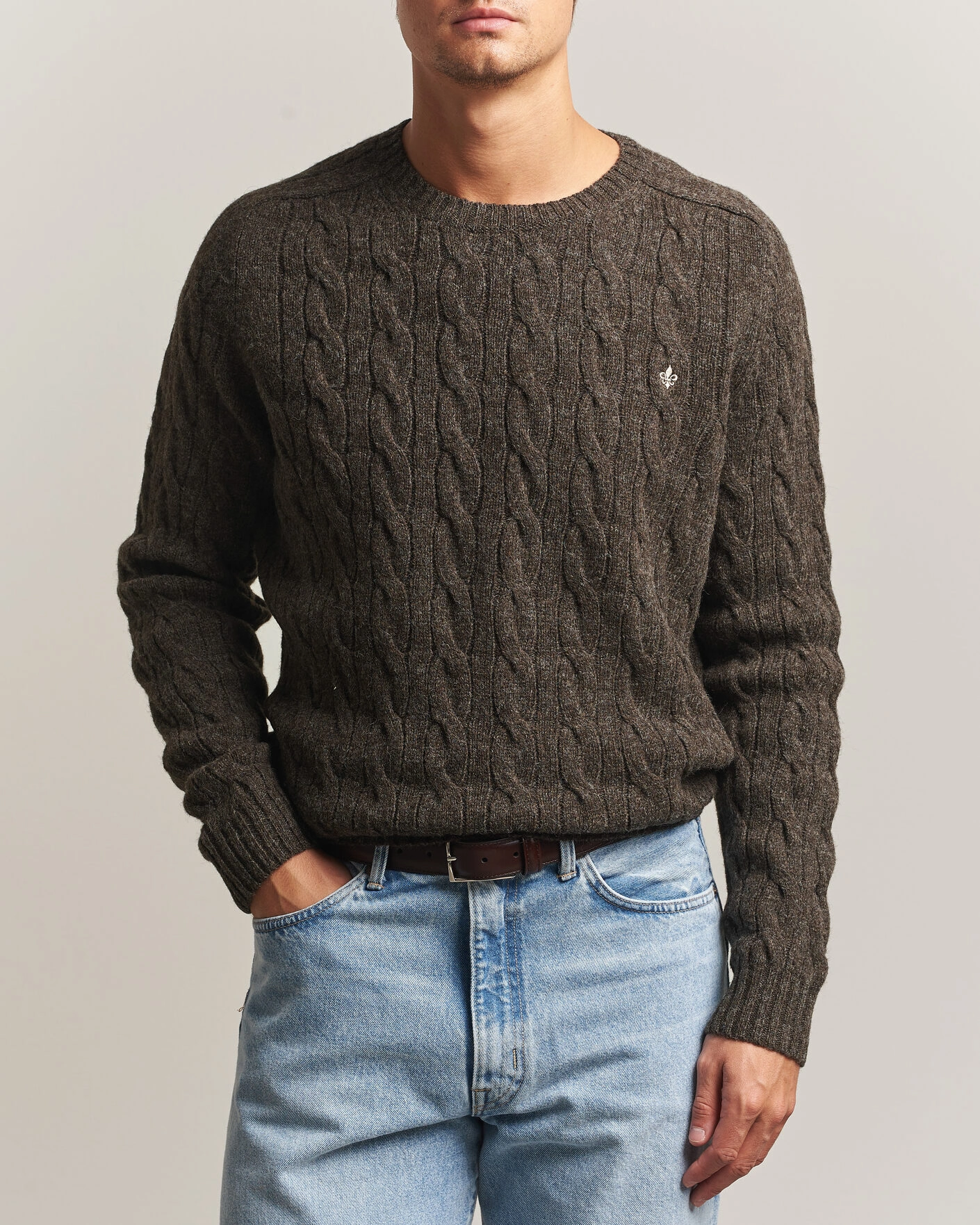 Herr | Tröjor | Morris | Archard Cable Sweater Brown