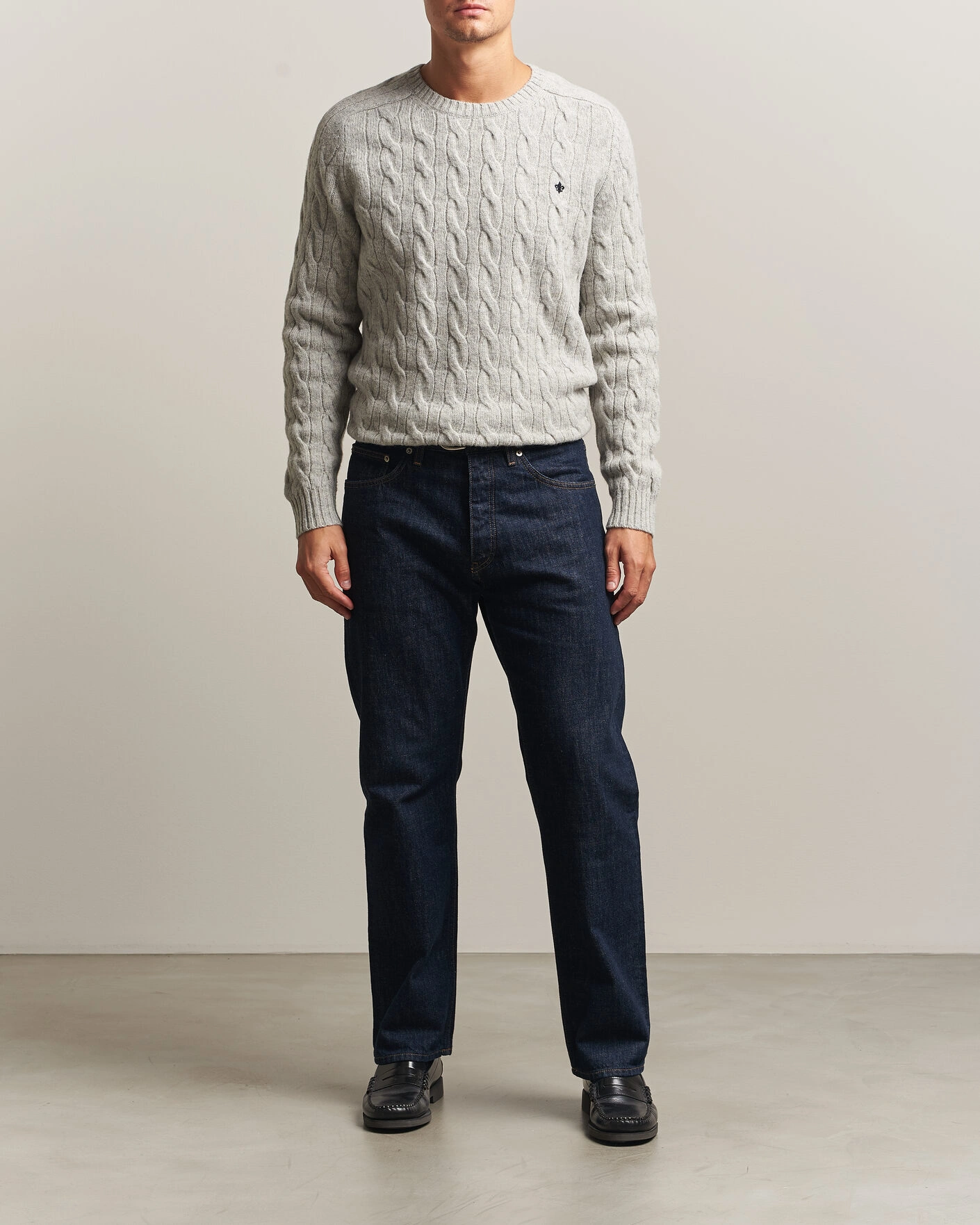 Herr | Tröjor | Morris | Archard Cable Sweater Grey