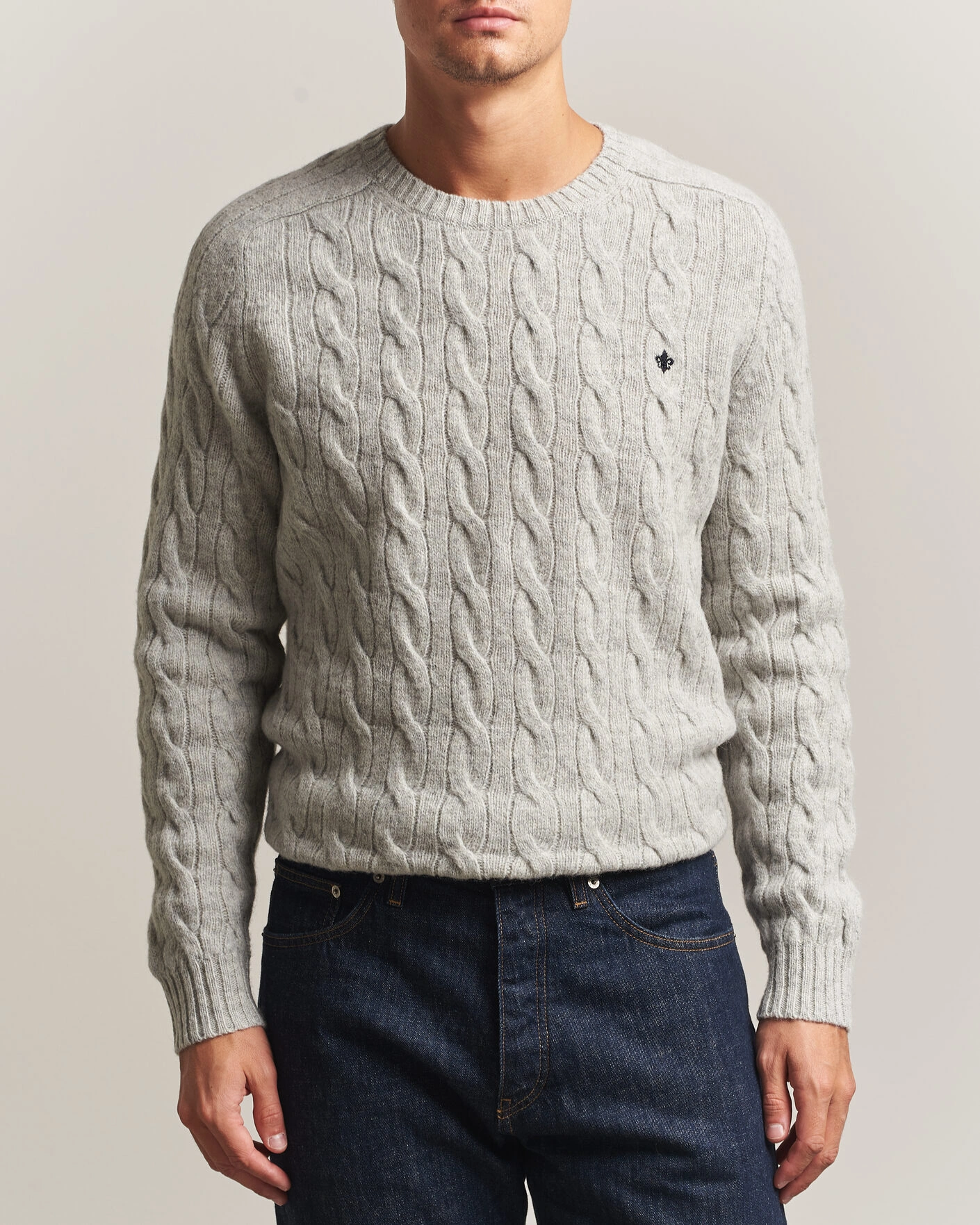 Herr | Tröjor | Morris | Archard Cable Sweater Grey