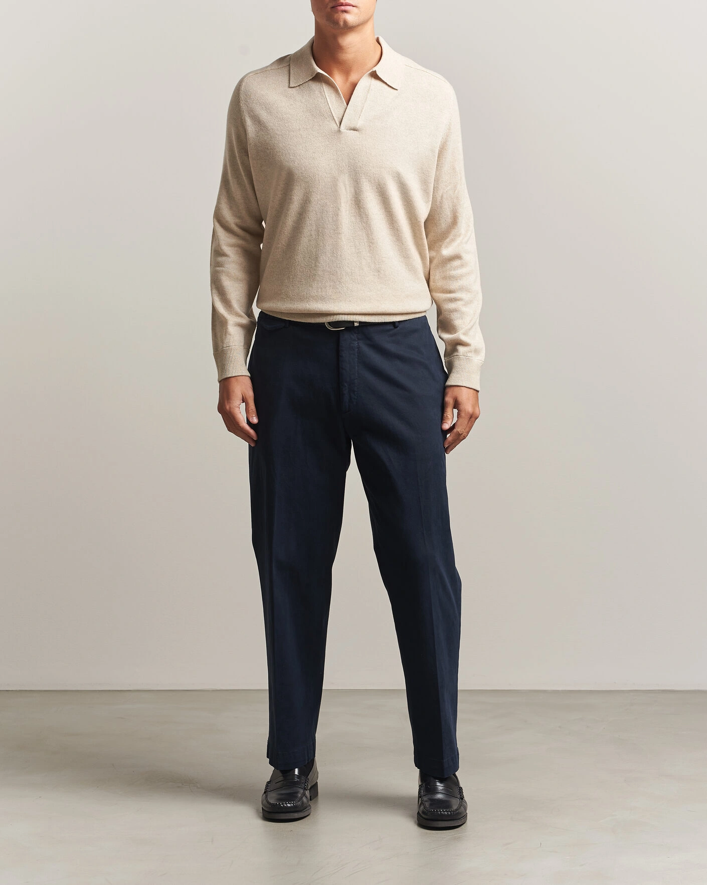 Herr | Tröjor | Morris | Wilfred Cashmere Resort Polo Off White