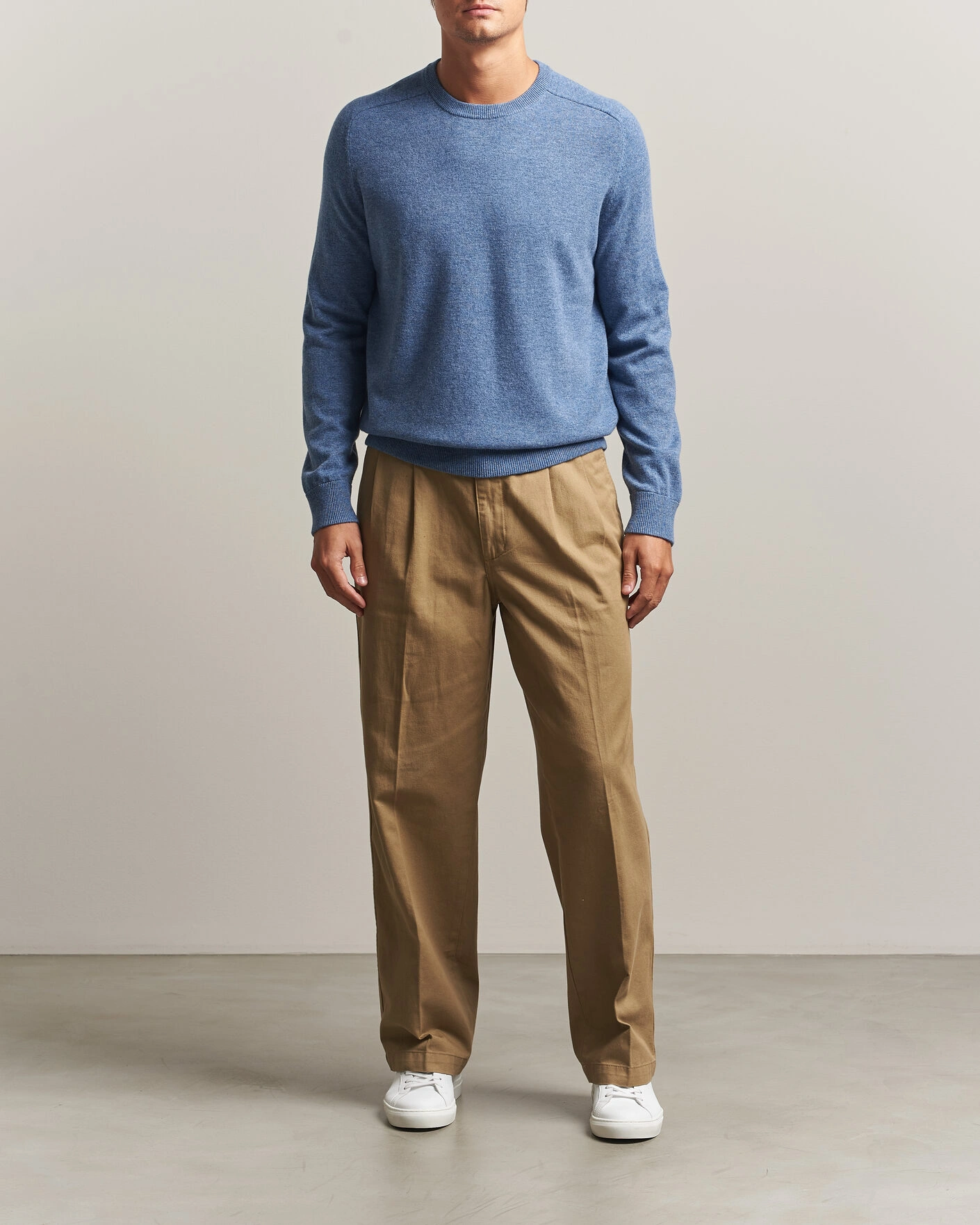 Herr | Tröjor | Morris | Wilfred Cashmere O-Neck Light Blue