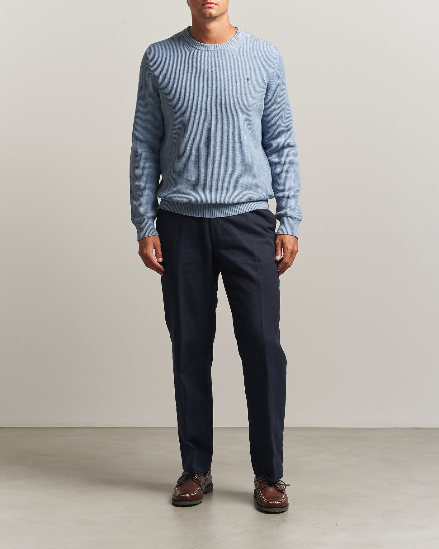 Herr | Tröjor | Morris | Colin O-Neck Light Blue
