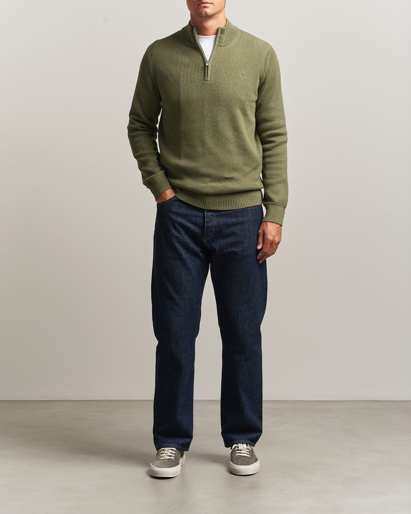 Herr | Tröjor | Morris | Colin Half Zip Olive