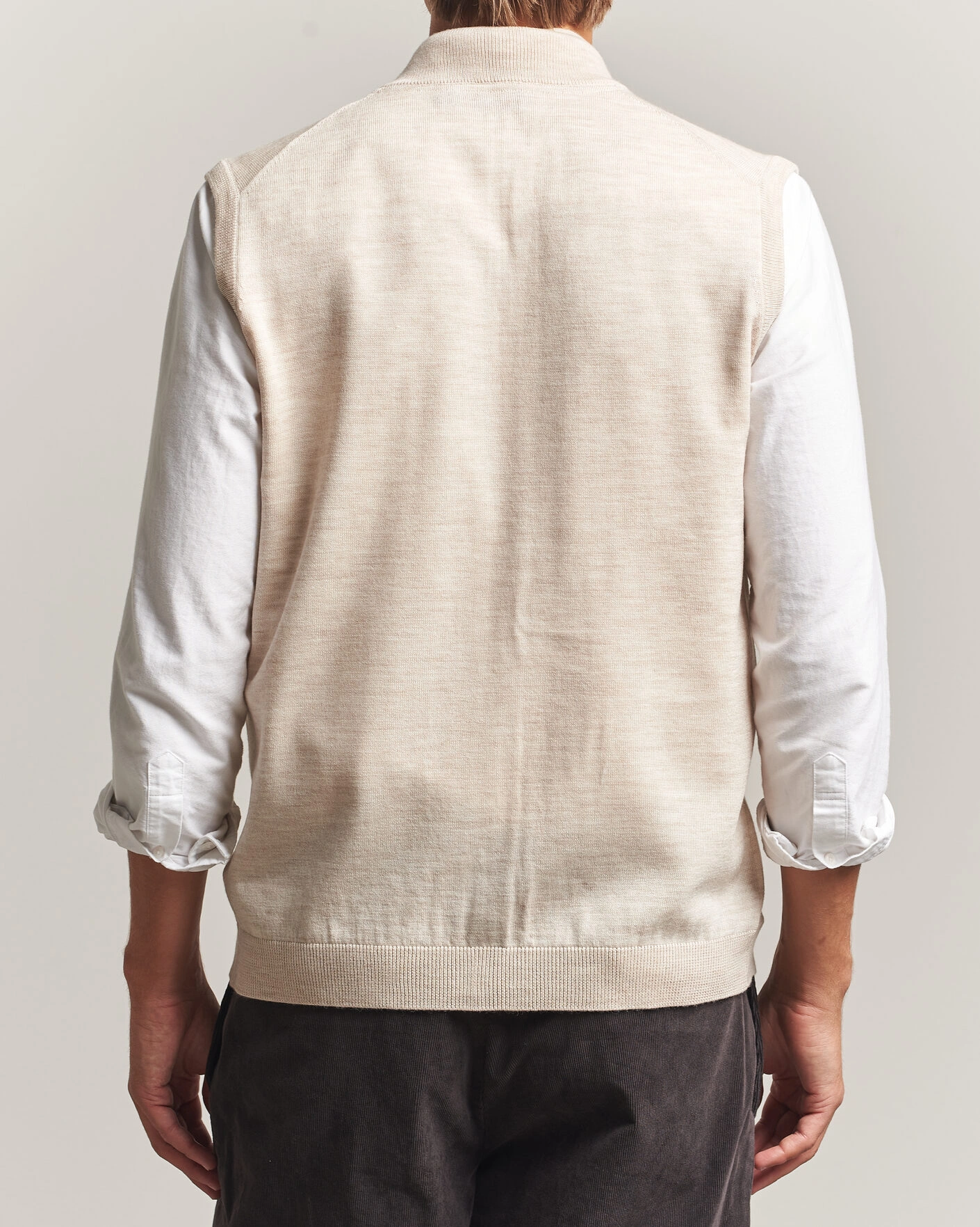 Herr | Tröjor | Morris | Merino Zip Vest Off White