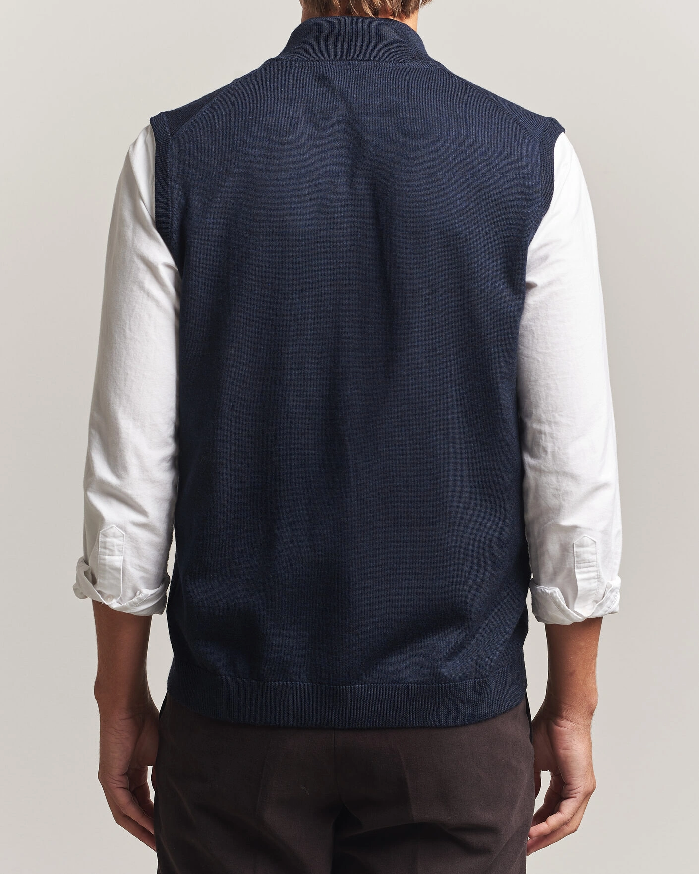 Herr | Tröjor | Morris | Merino Zip Vest Navy