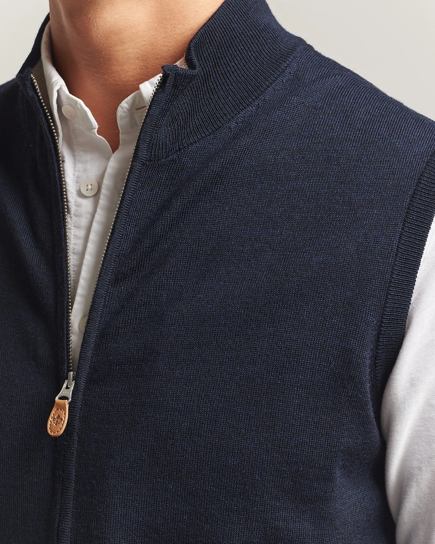 Herr | Tröjor | Morris | Merino Zip Vest Navy