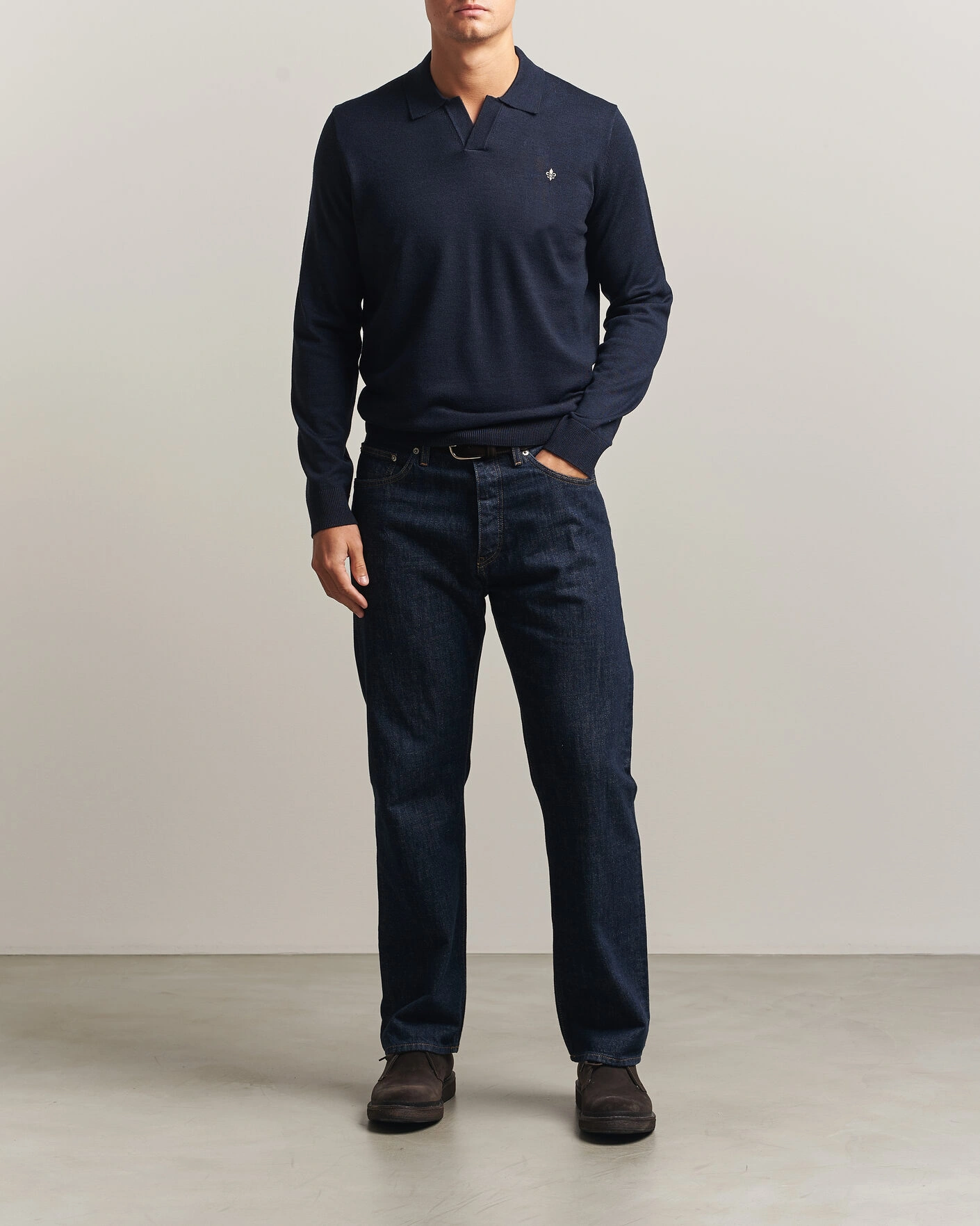 Herr | Tröjor | Morris | Merino Resort Polo Navy