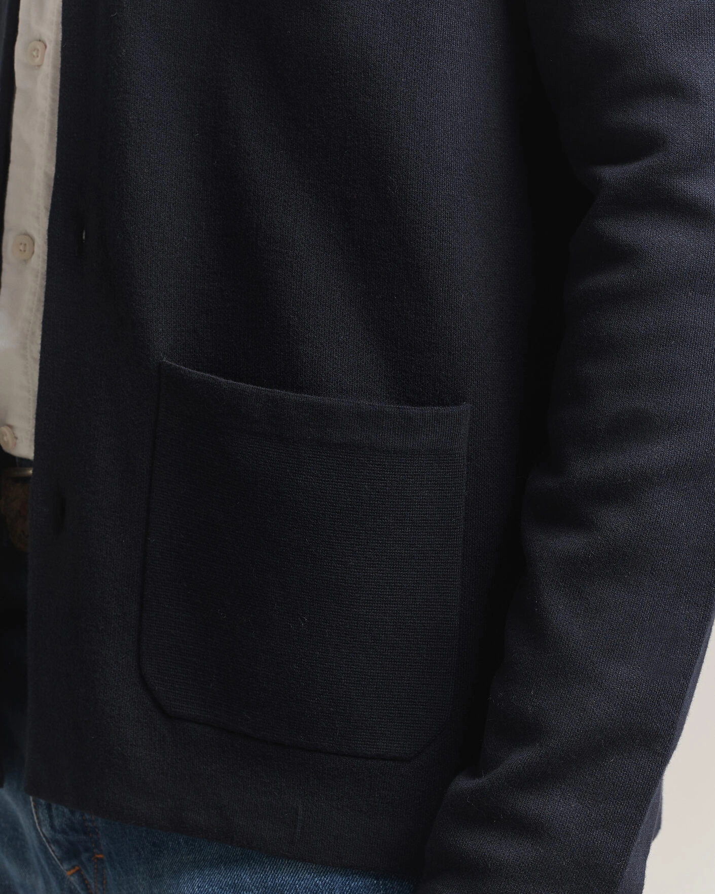 Herr | Tröjor | Morris | Dudley Knitted Overshirt Navy