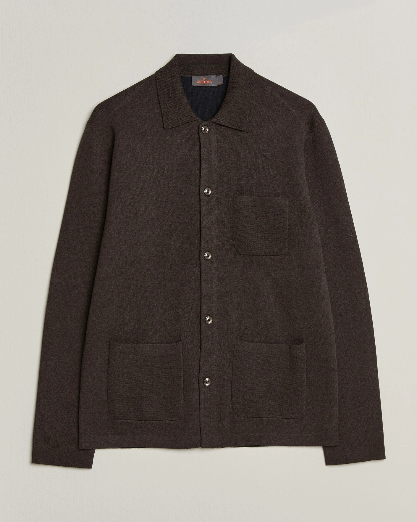 Herr | Tröjor | Morris | Dudley Knitted Overshirt Brown
