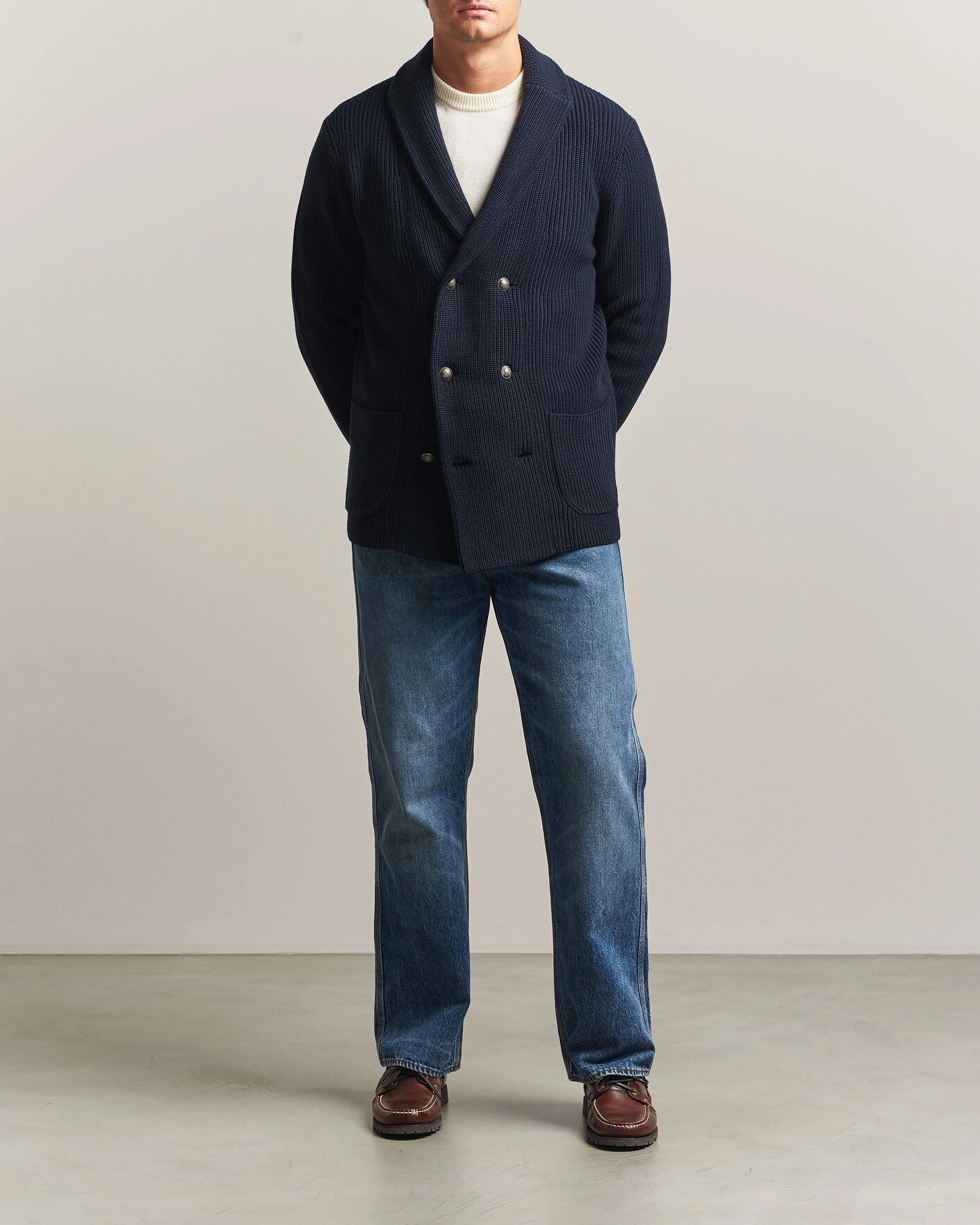 Herr | Tröjor | Morris | Brayden DB Shawl Cardigan Navy