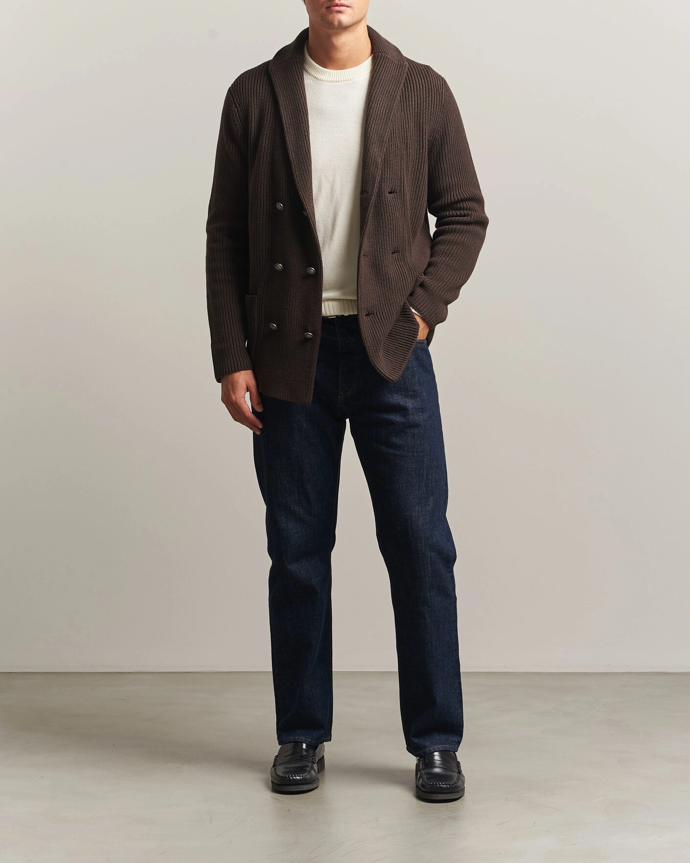 Herr | Tröjor | Morris | Brayden DB Shawl Cardigan Brown