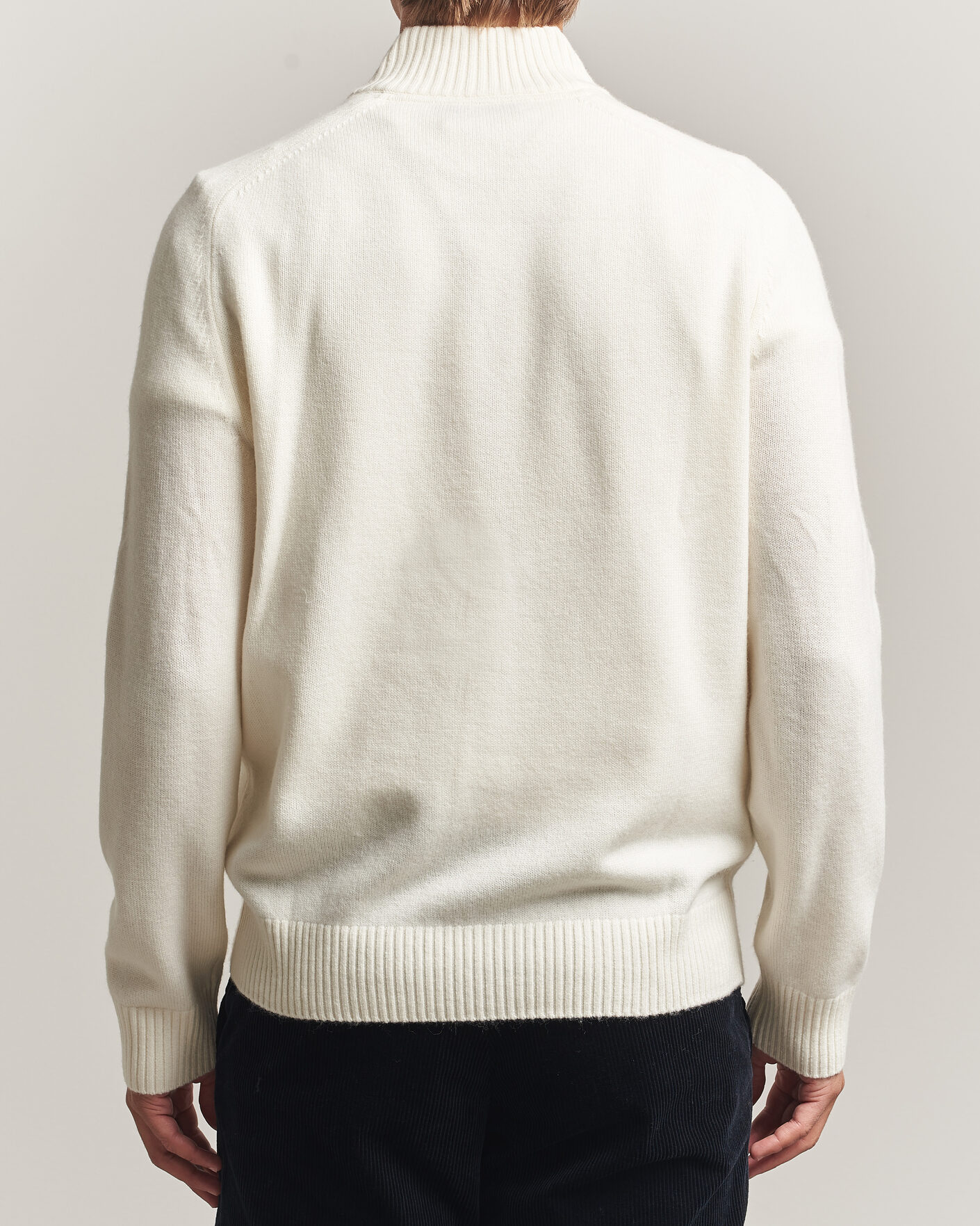Herr | Tröjor | Morris | Hertford Lambswool Half Zip Off White
