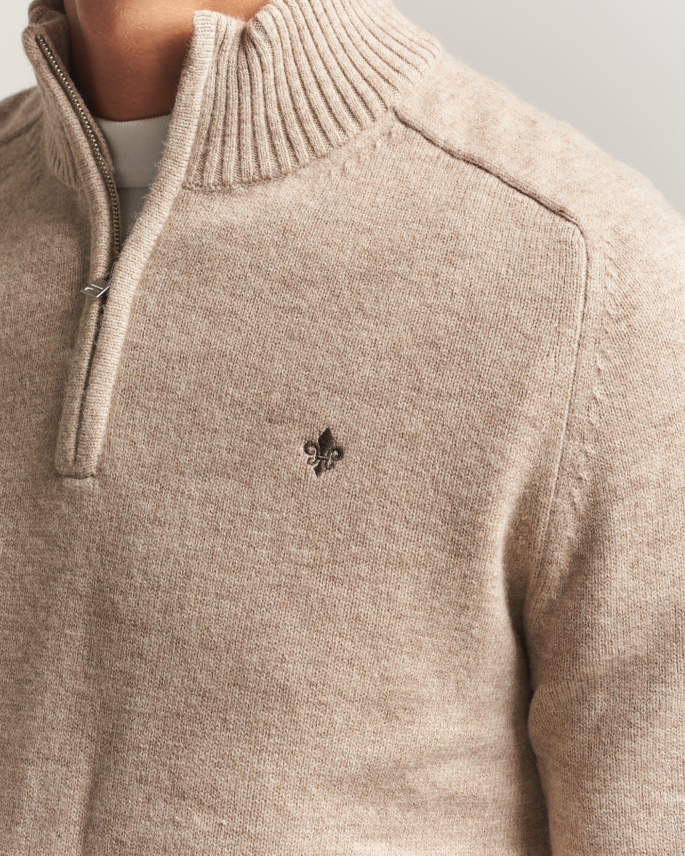 Herr | Tröjor | Morris | Hertford Lambswool Half Zip Khaki