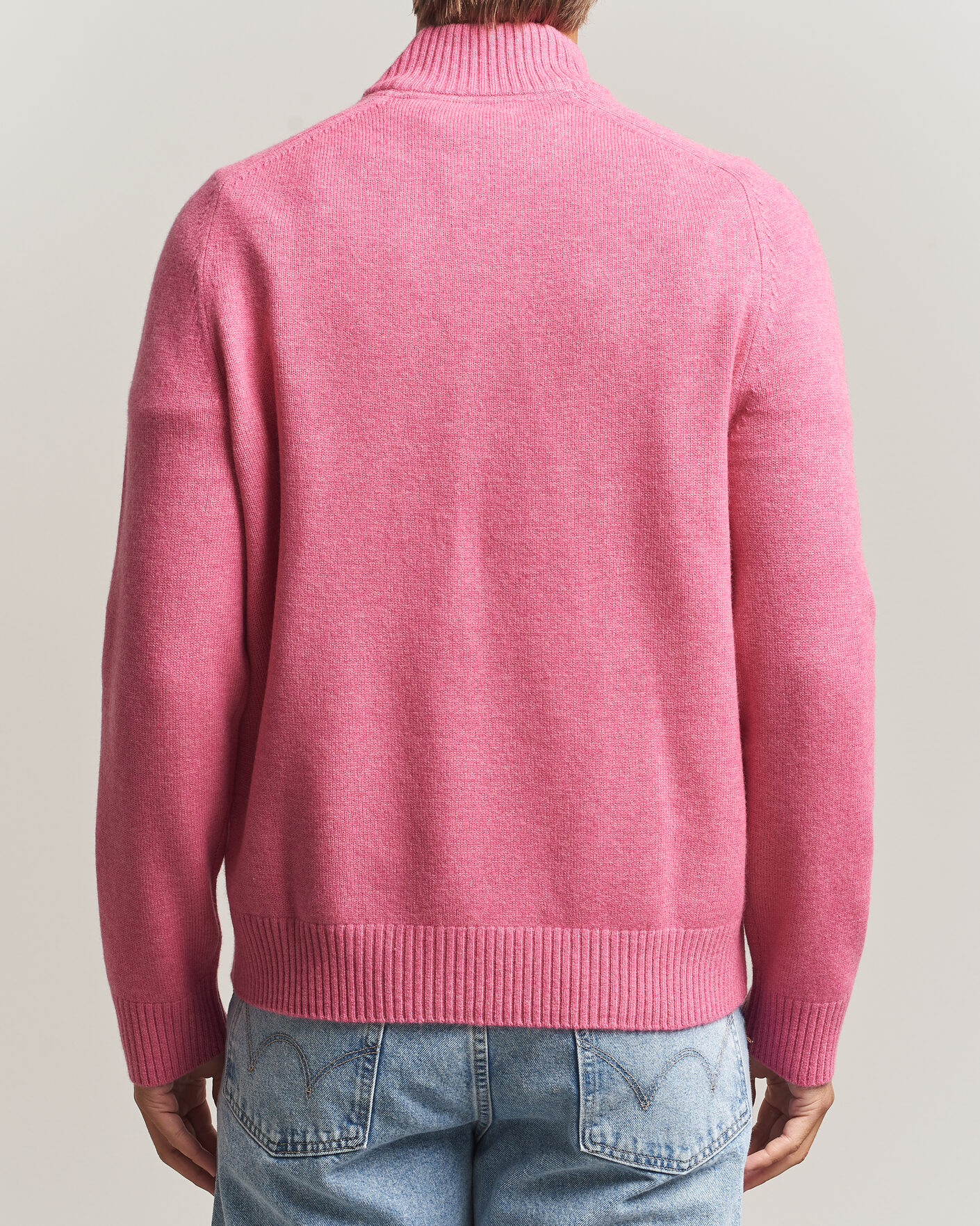 Herr | Tröjor | Morris | Hertford Lambswool Half Zip Cerise