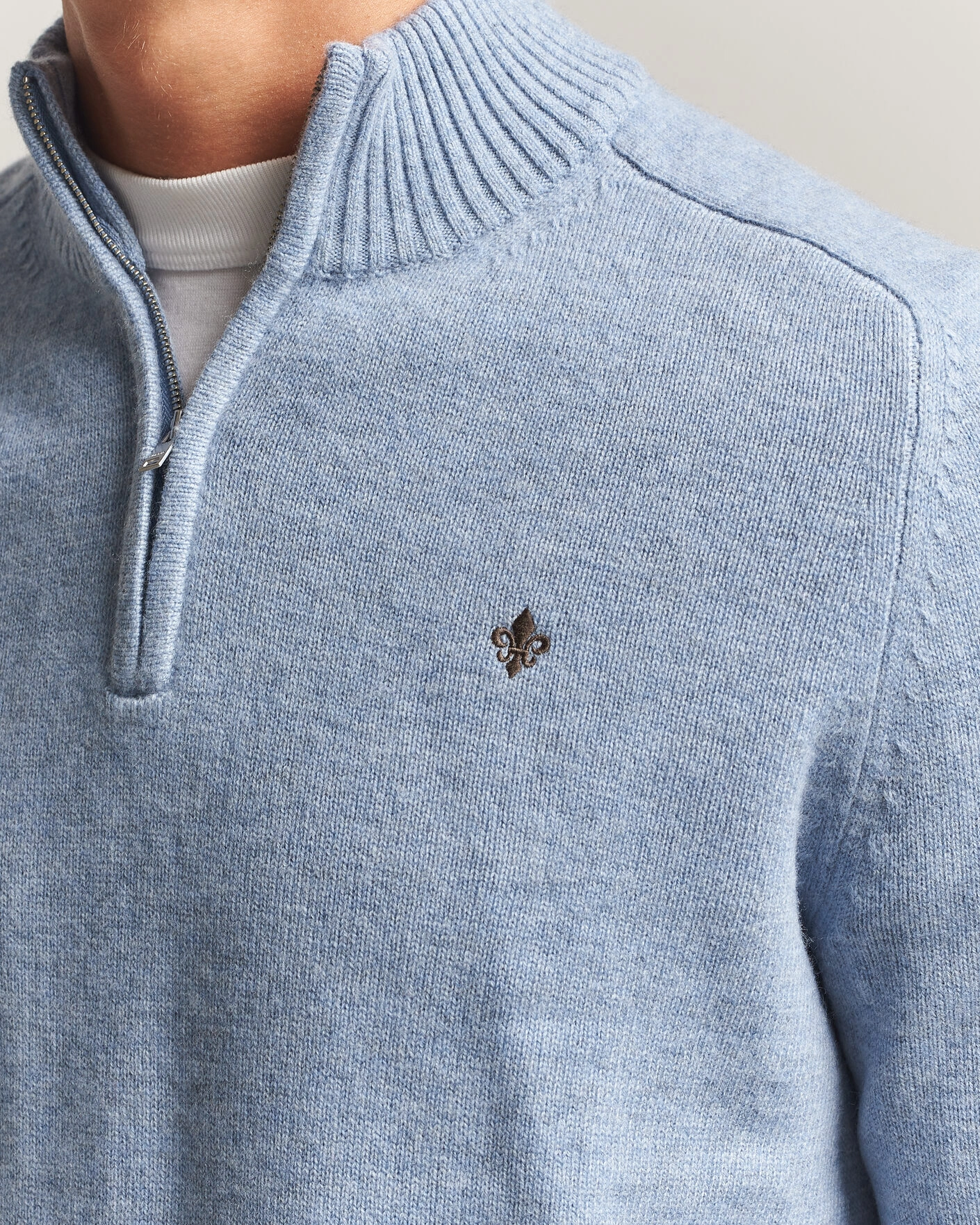 Herr | Tröjor | Morris | Hertford Lambswool Half Zip Blue
