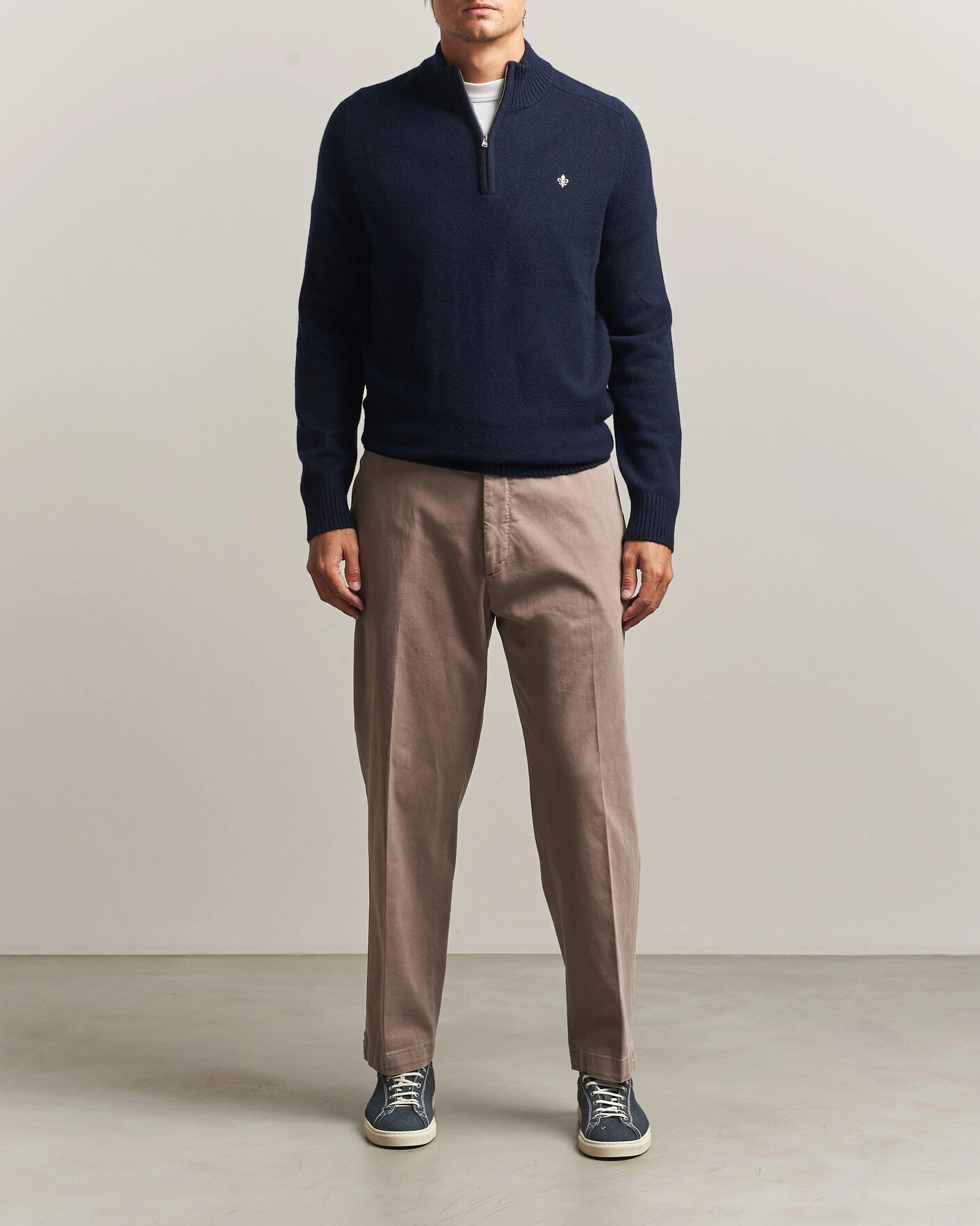 Herr | Tröjor | Morris | Hertford Lambswool Half Zip Navy