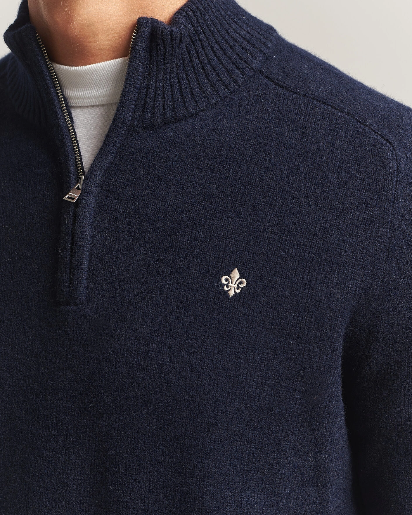 Herr | Tröjor | Morris | Hertford Lambswool Half Zip Navy
