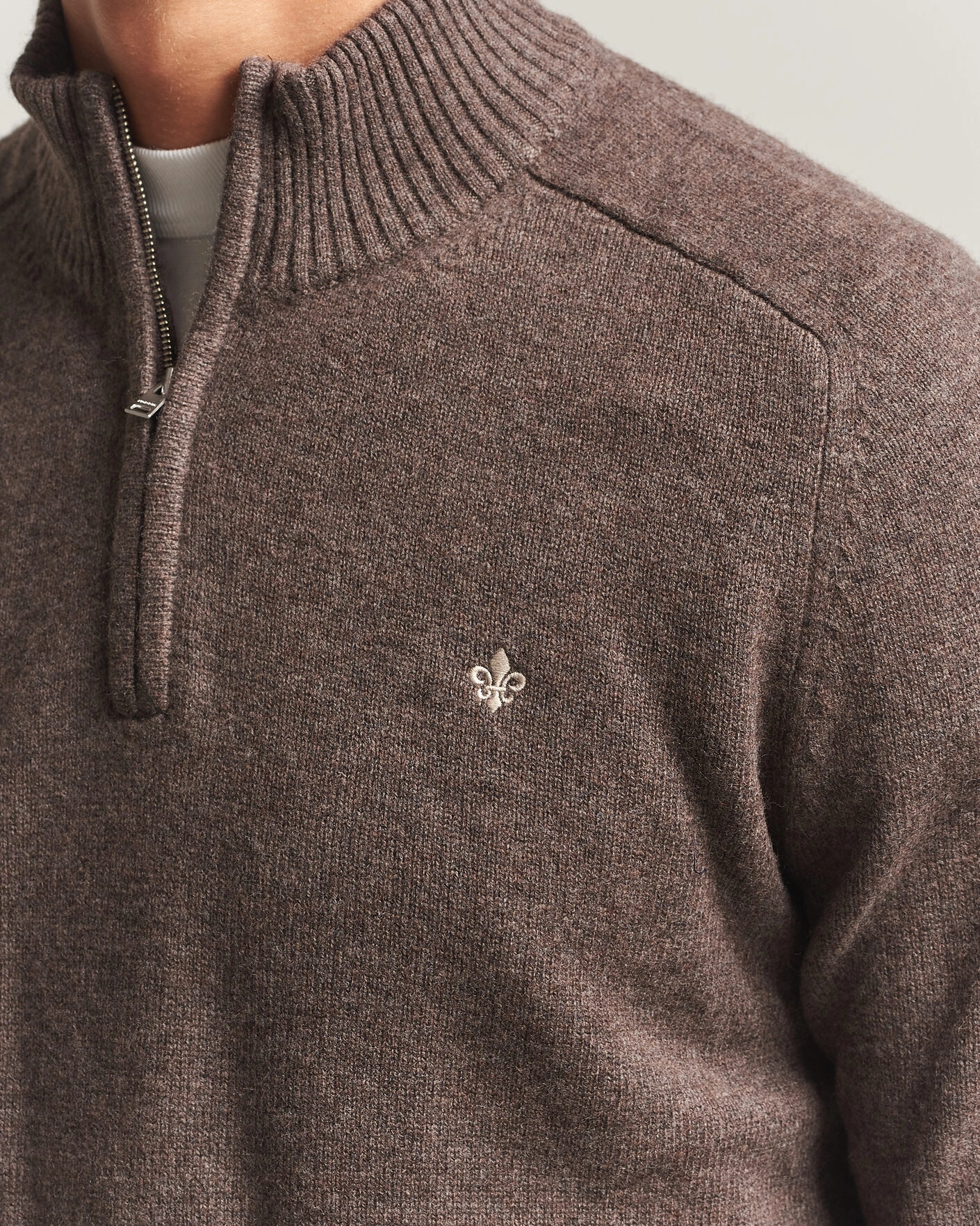 Herr | Tröjor | Morris | Hertford Lambswool Half Zip Brown