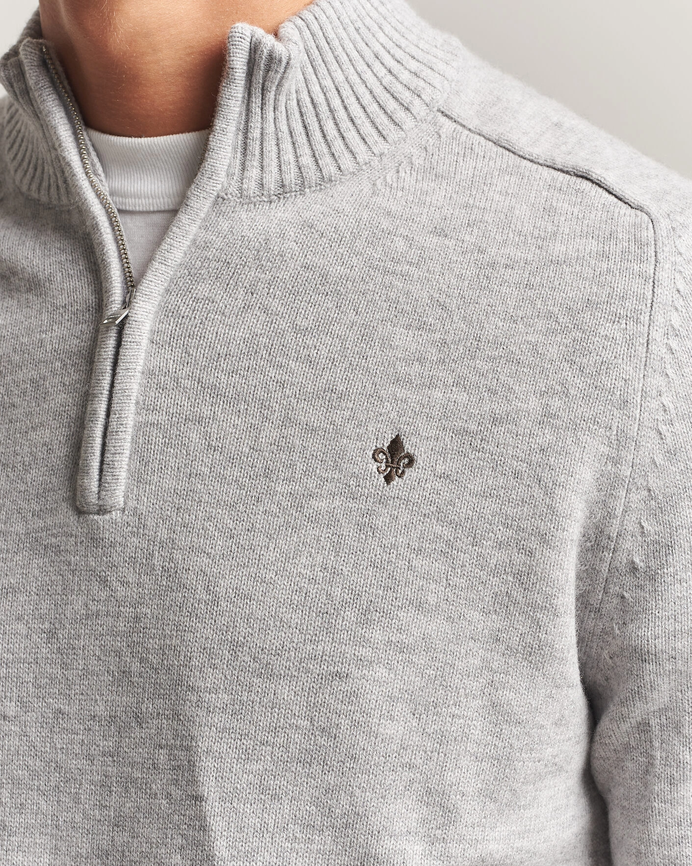 Herr | Tröjor | Morris | Hertford Lambswool Half Zip Grey