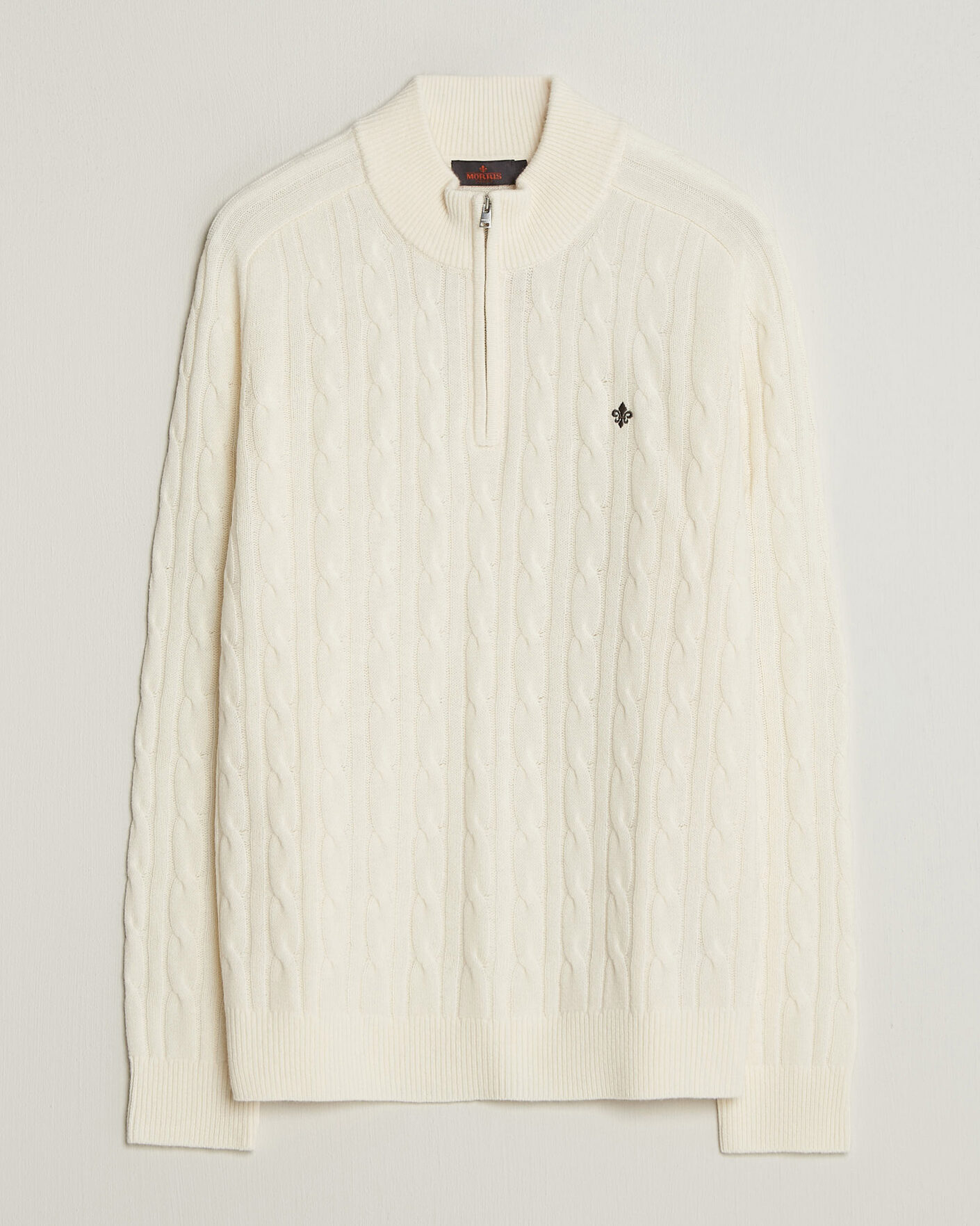 Herr | Tröjor | Morris | Hertford Cable Half Zip Off White