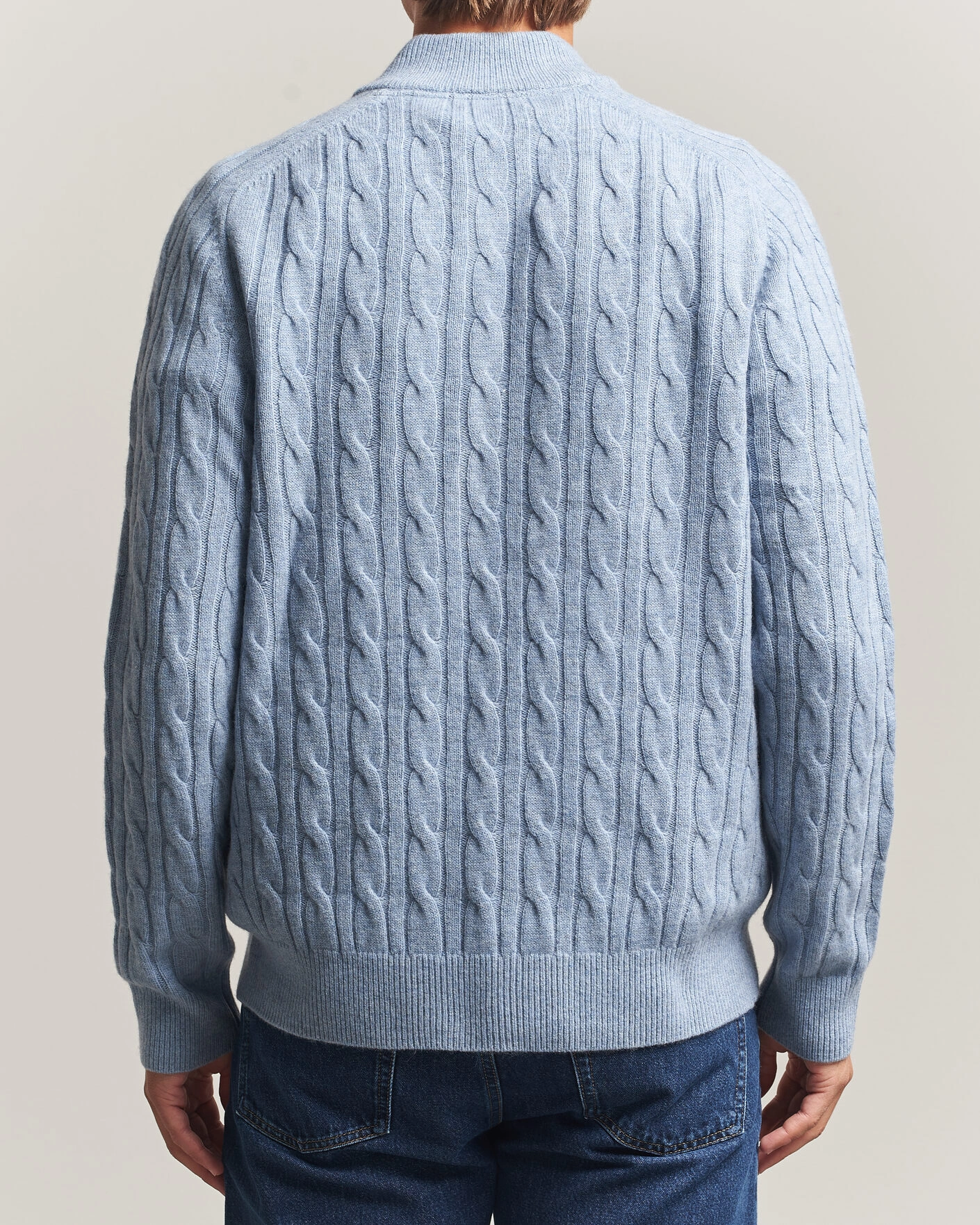 Herr | Tröjor | Morris | Hertford Cable Half Zip Blue