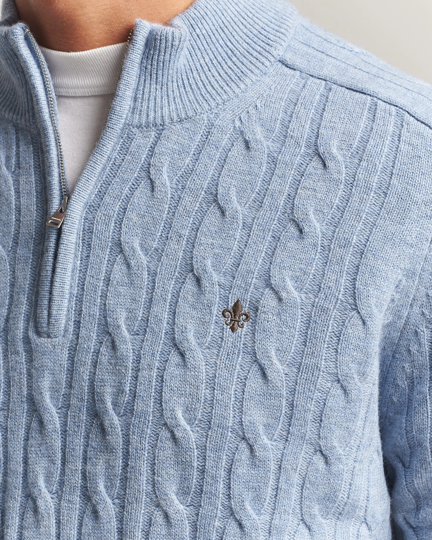 Herr | Tröjor | Morris | Hertford Cable Half Zip Blue