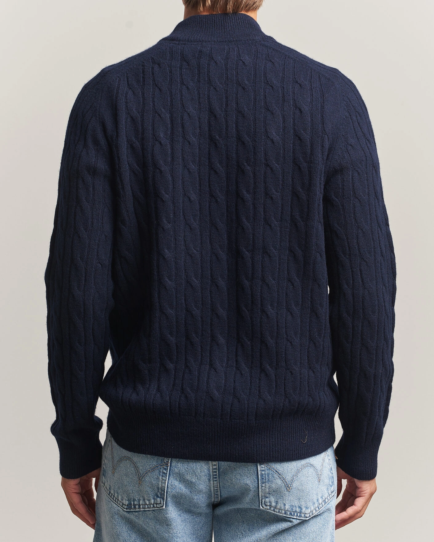 Herr | Tröjor | Morris | Hertford Cable Half Zip Navy